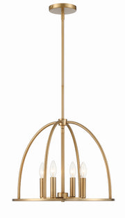 Crystorama Abbott ABB-3004-VG – 18.25 Inch – 4 Light – Chandelier – Vibrant Gold – Dry Rated
