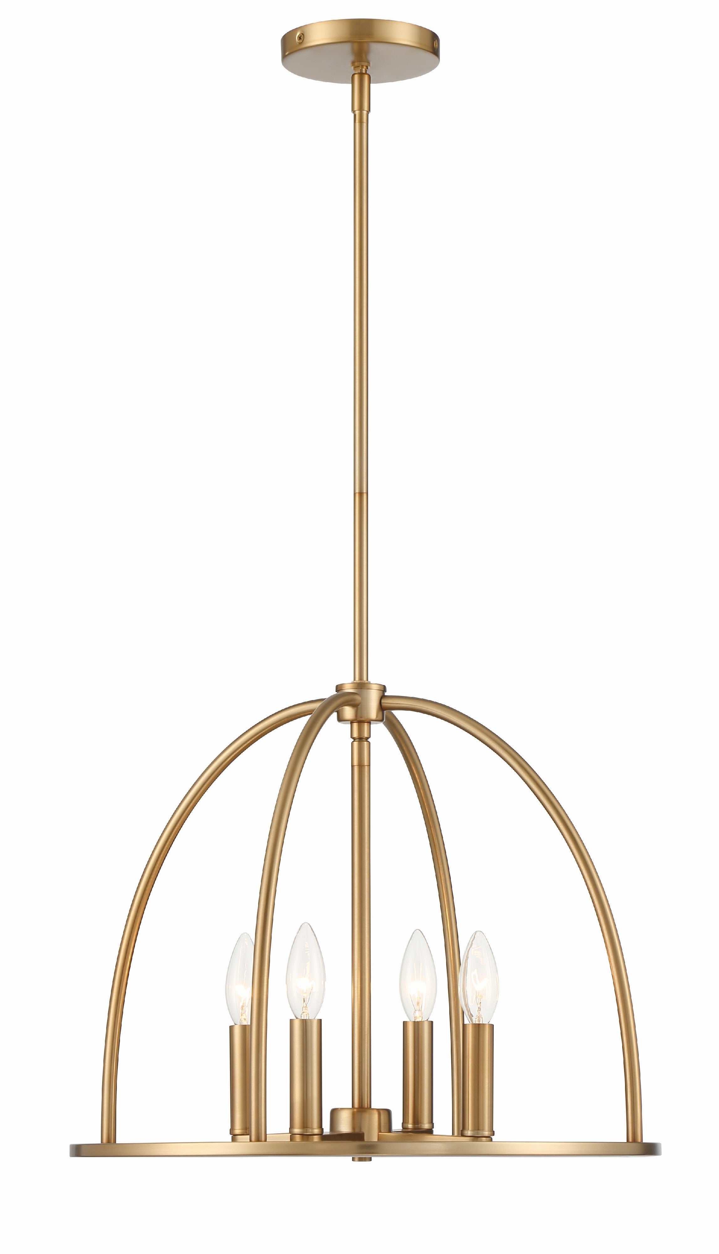 Crystorama Abbott ABB-3004-VG – 18.25 Inch – 4 Light – Chandelier – Vibrant Gold – Dry Rated