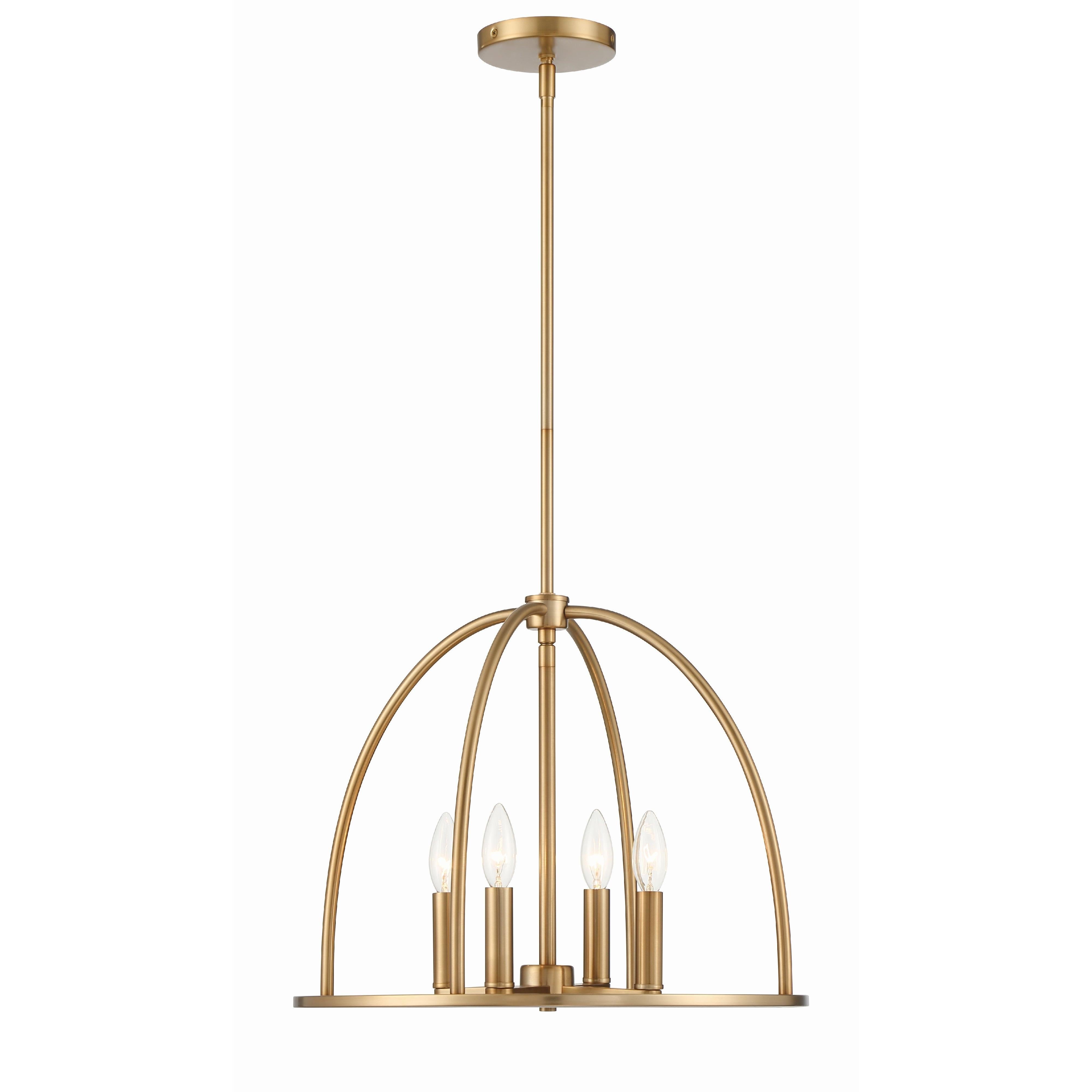 Crystorama Abbott ABB-3004-VG – 18.25 Inch – 4 Light – Chandelier – Vibrant Gold – Dry Rated