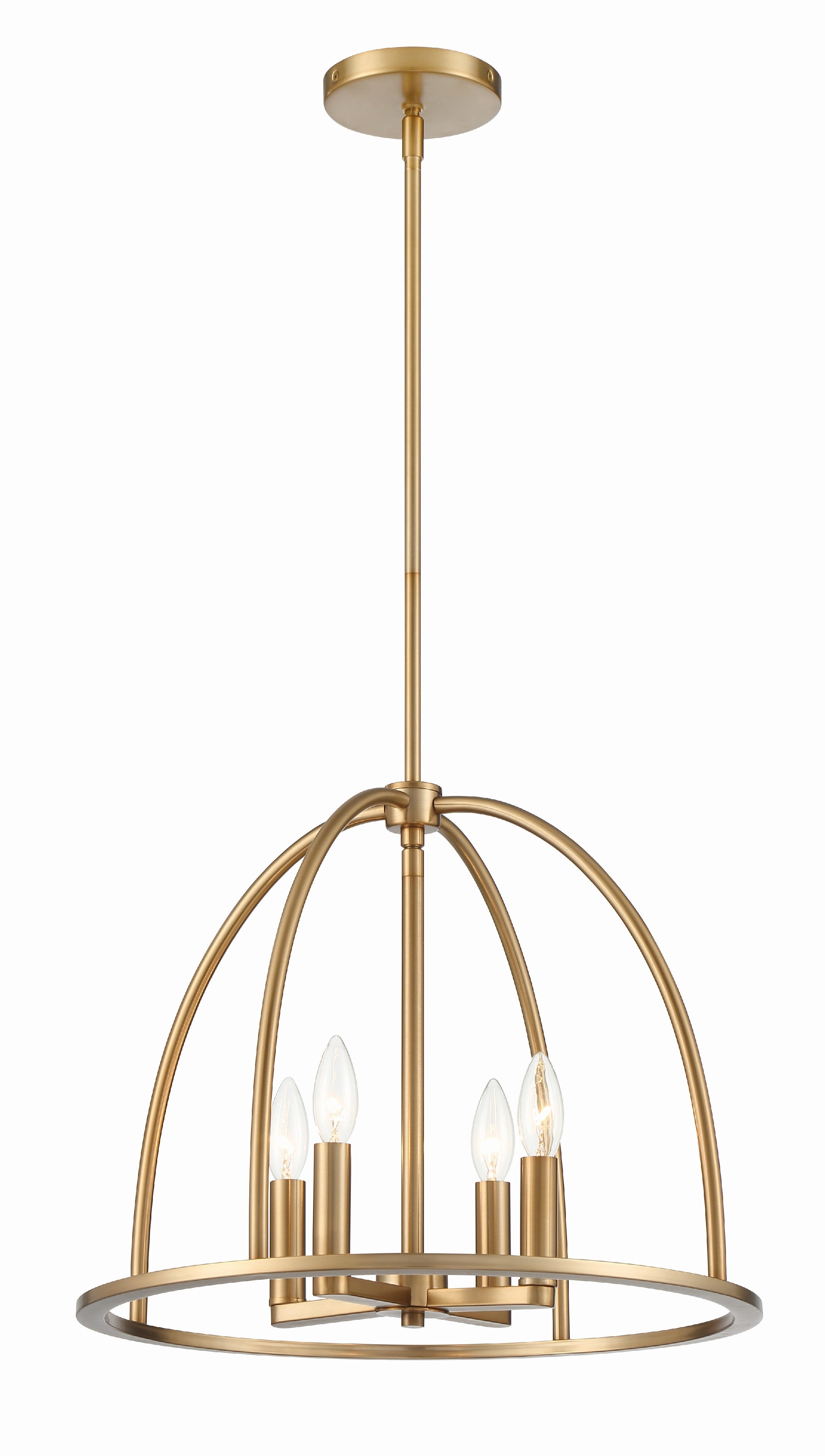 Crystorama Abbott ABB-3004-VG – 18.25 Inch – 4 Light – Chandelier – Vibrant Gold – Dry Rated