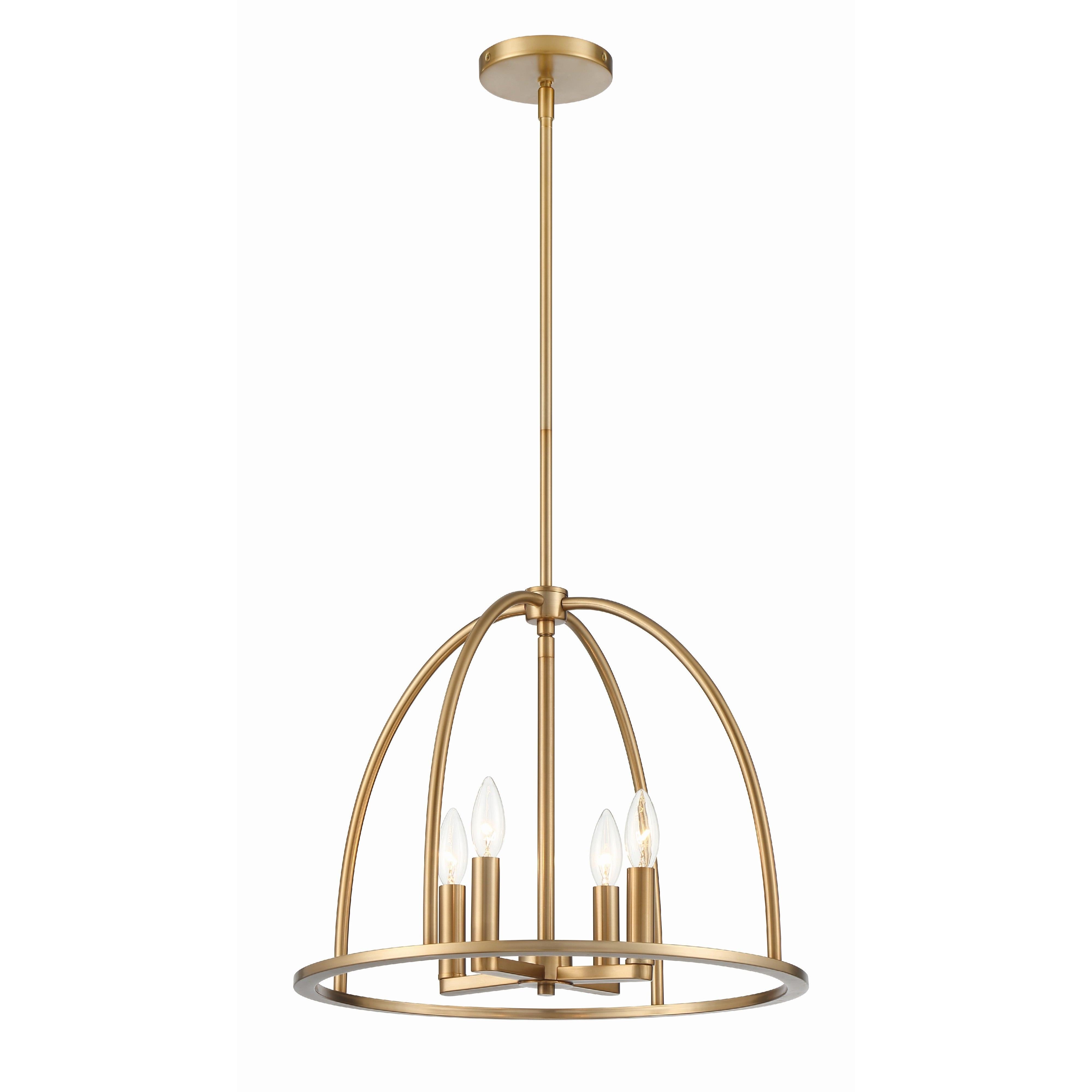 Crystorama Abbott ABB-3004-VG – 18.25 Inch – 4 Light – Chandelier – Vibrant Gold – Dry Rated