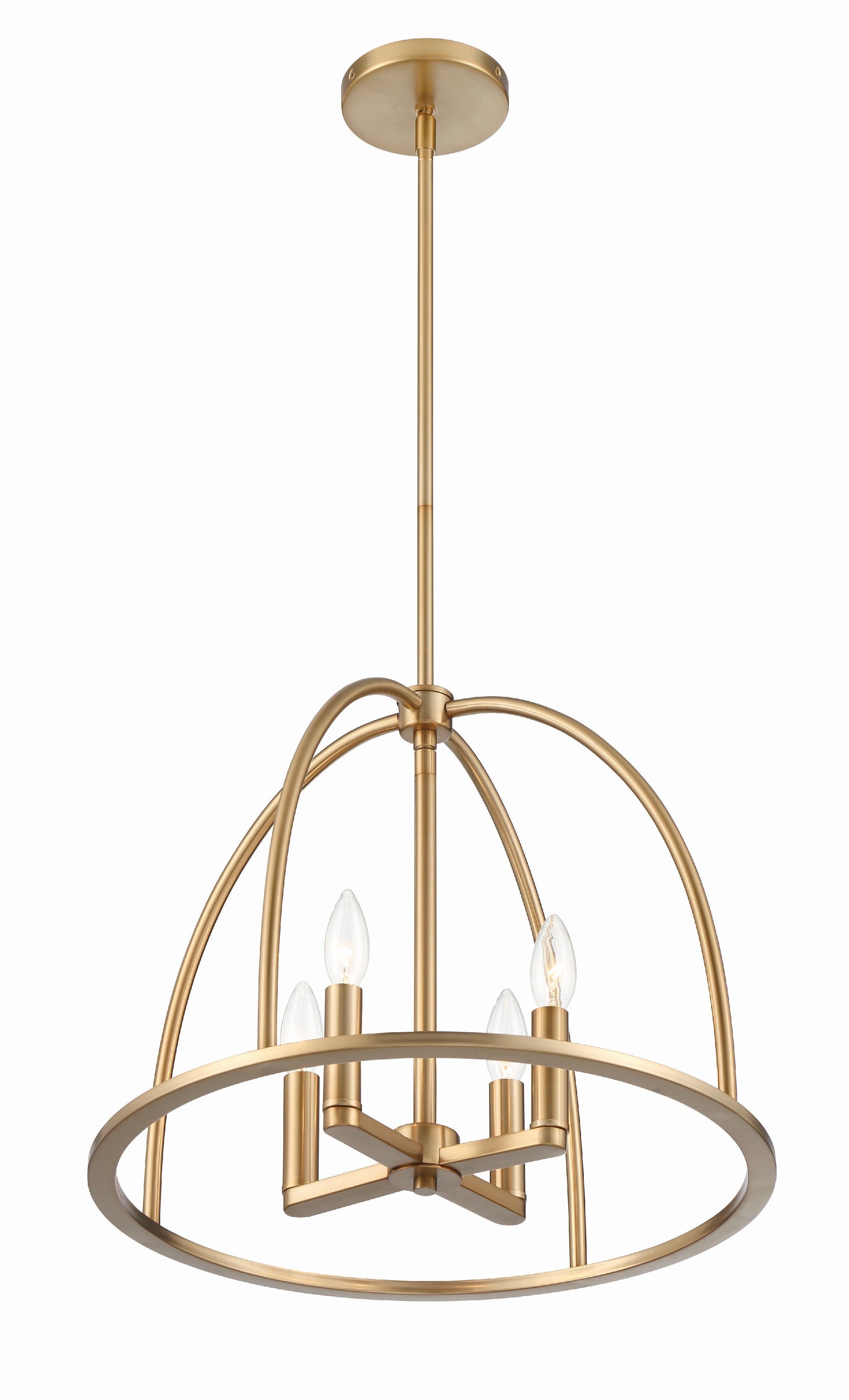 Crystorama Abbott ABB-3004-VG – 18.25 Inch – 4 Light – Chandelier – Vibrant Gold – Dry Rated