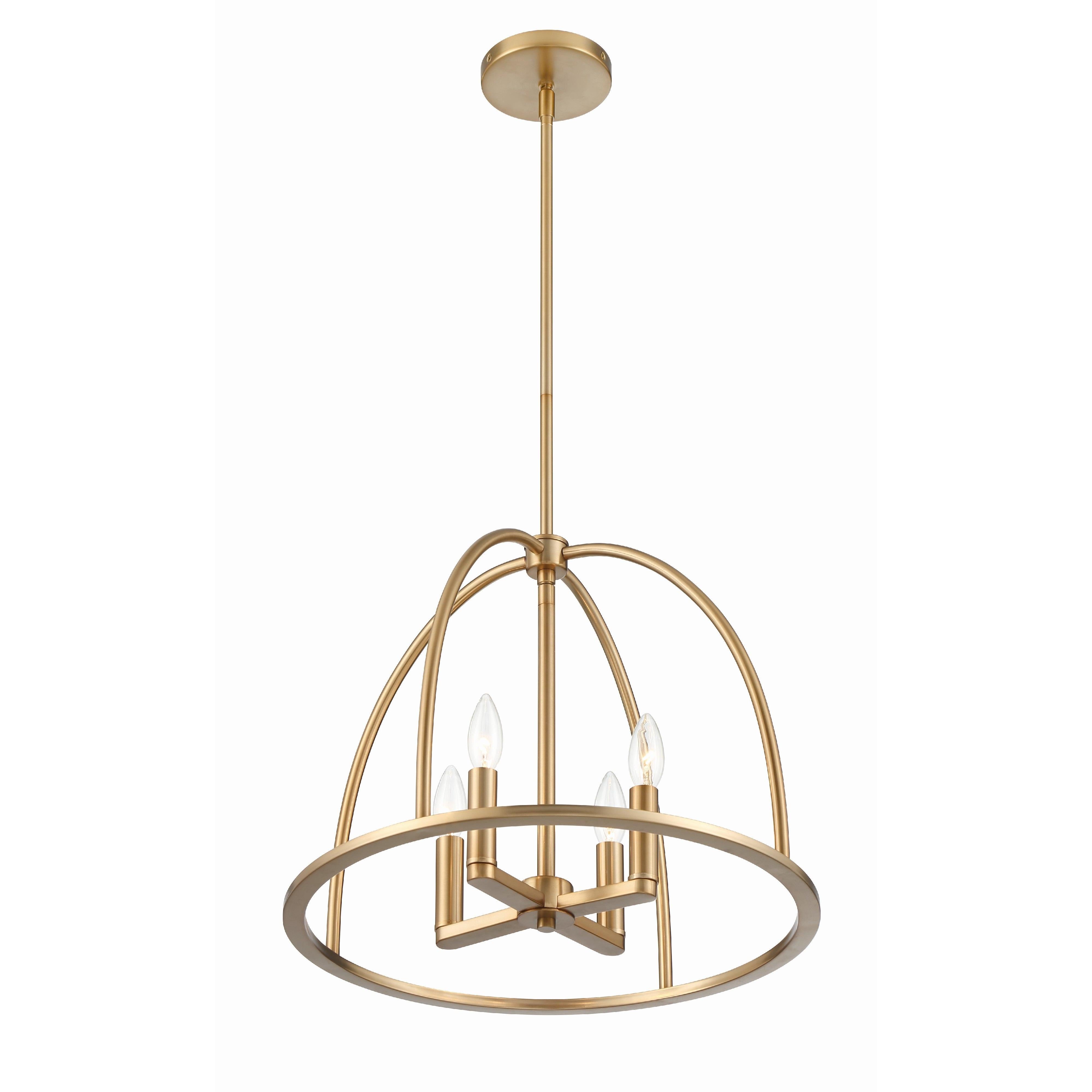 Crystorama Abbott ABB-3004-VG – 18.25 Inch – 4 Light – Chandelier – Vibrant Gold – Dry Rated