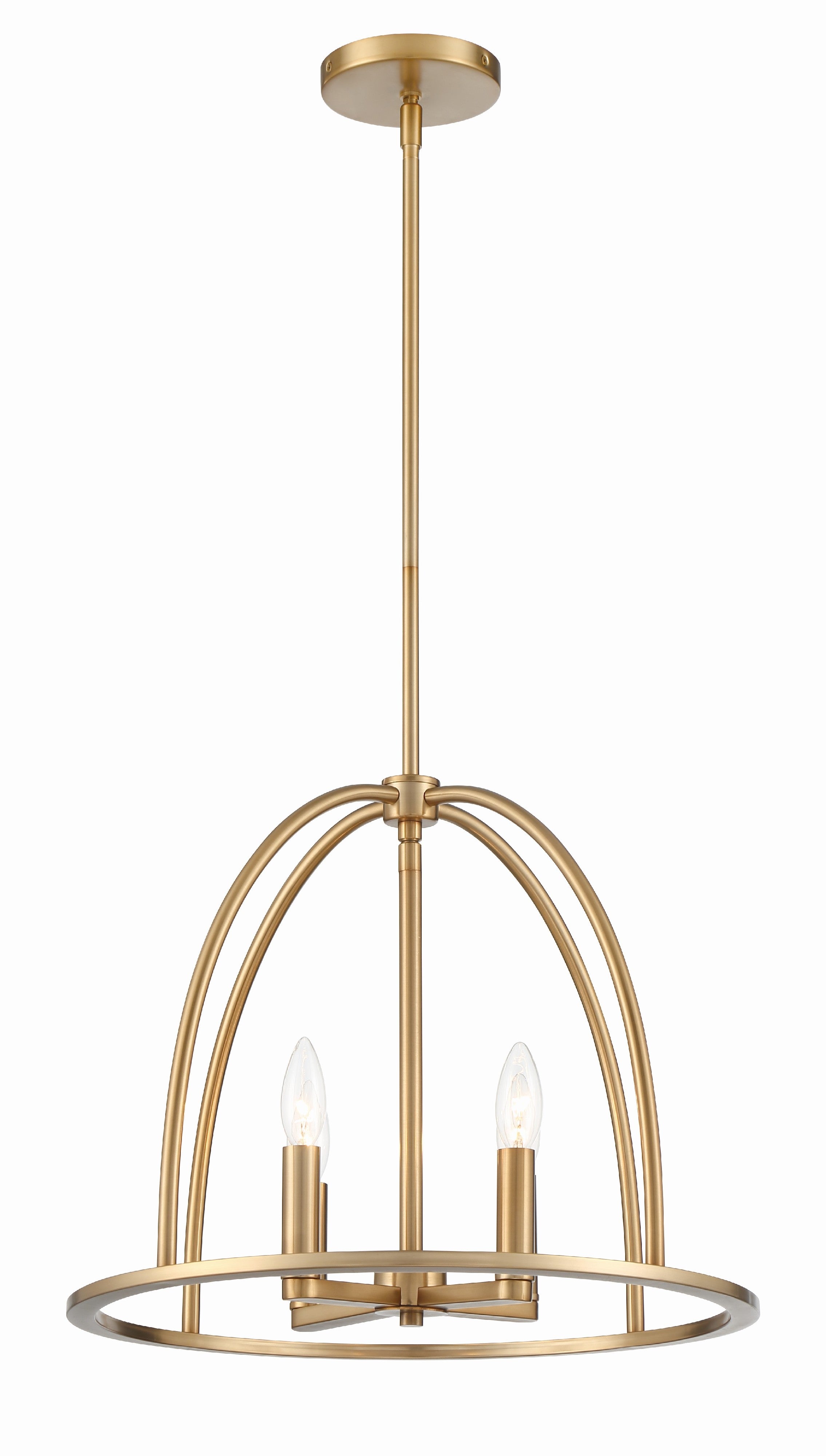 Crystorama Abbott ABB-3004-VG – 18.25 Inch – 4 Light – Chandelier – Vibrant Gold – Dry Rated