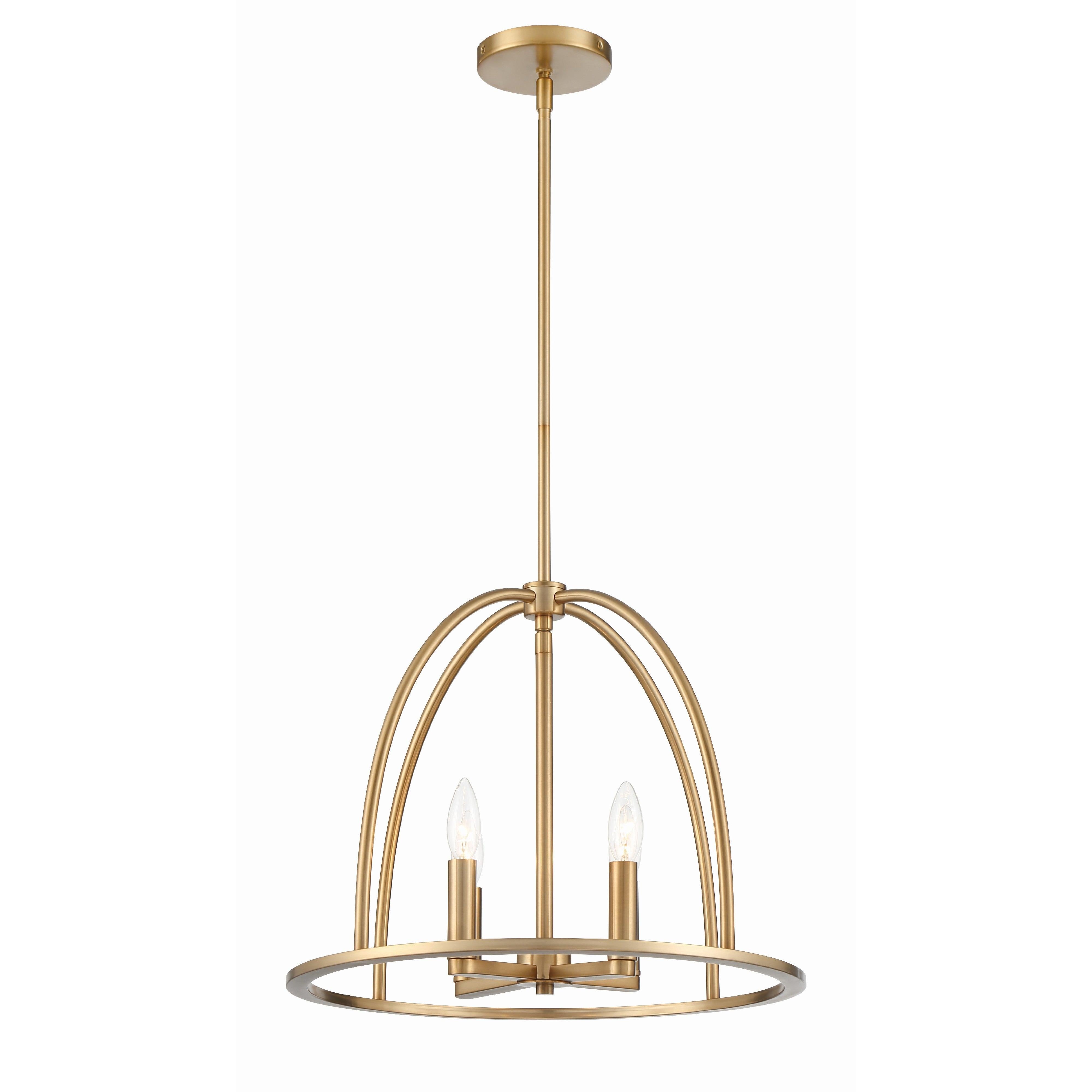 Crystorama Abbott ABB-3004-VG – 18.25 Inch – 4 Light – Chandelier – Vibrant Gold – Dry Rated