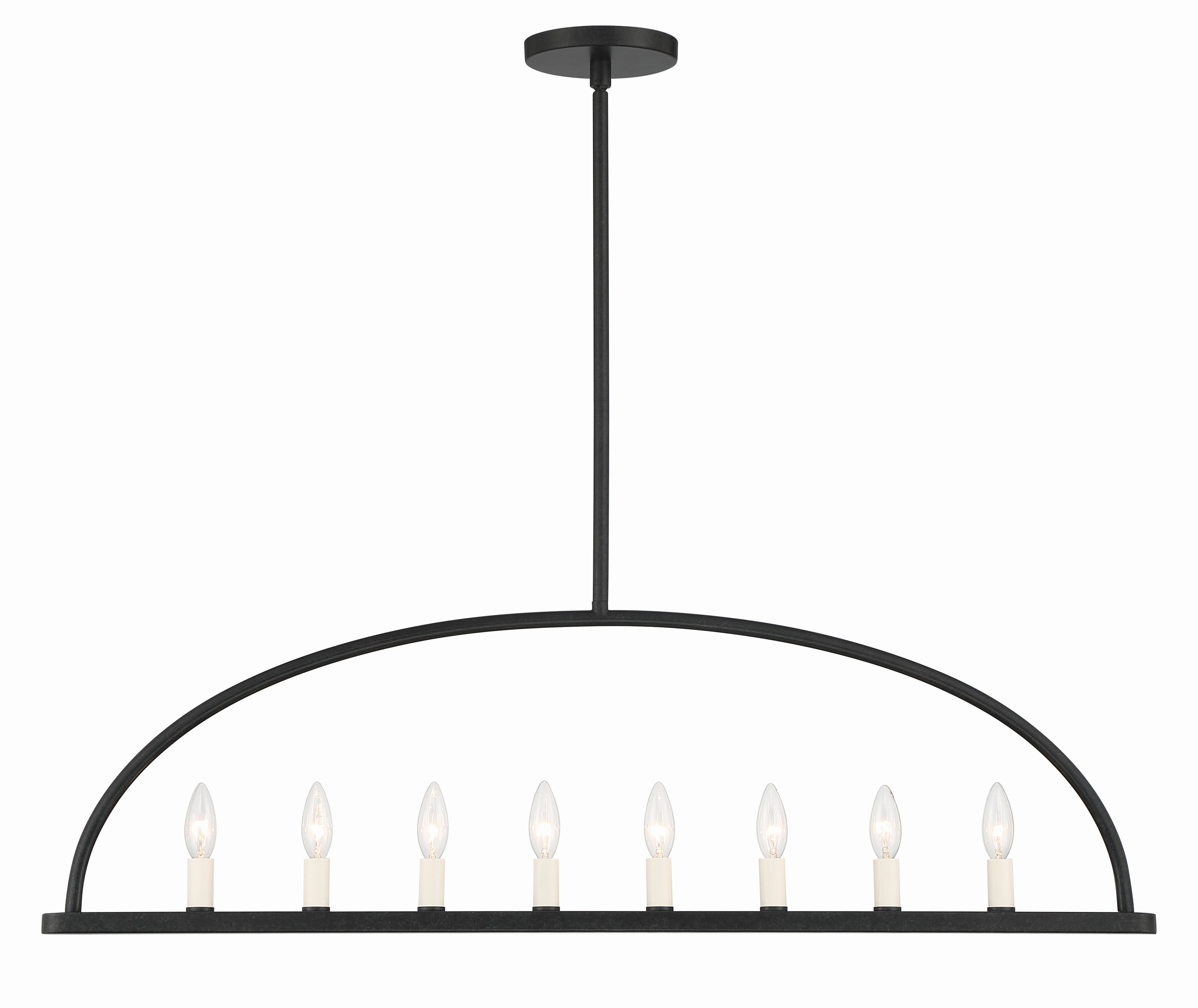 Crystorama Abbott ABB-3007-BK – 42 Inch – 8 Light – Chandelier – Black – Dry Rated