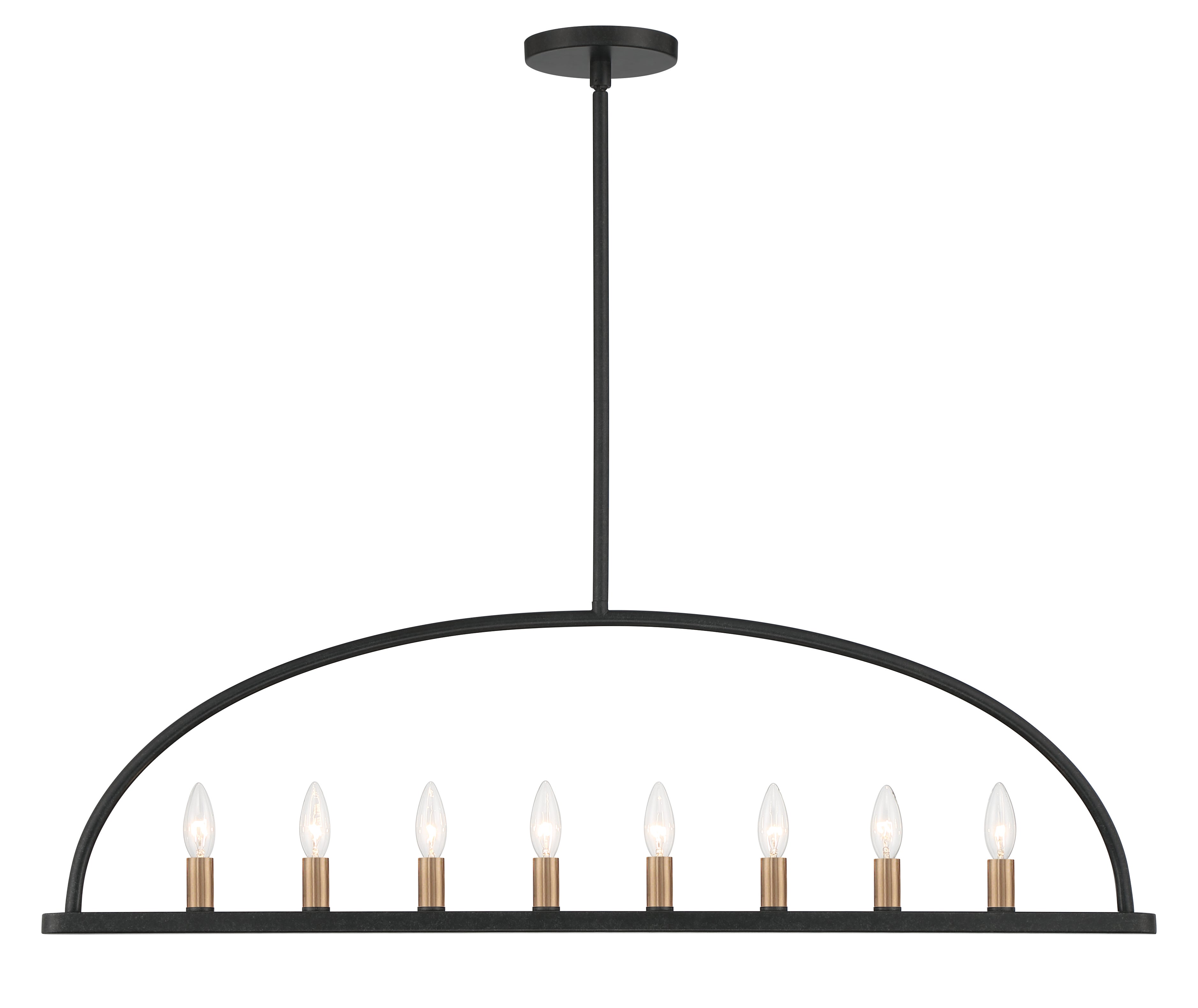 Crystorama Abbott ABB-3007-BK – 42 Inch – 8 Light – Chandelier – Black – Dry Rated