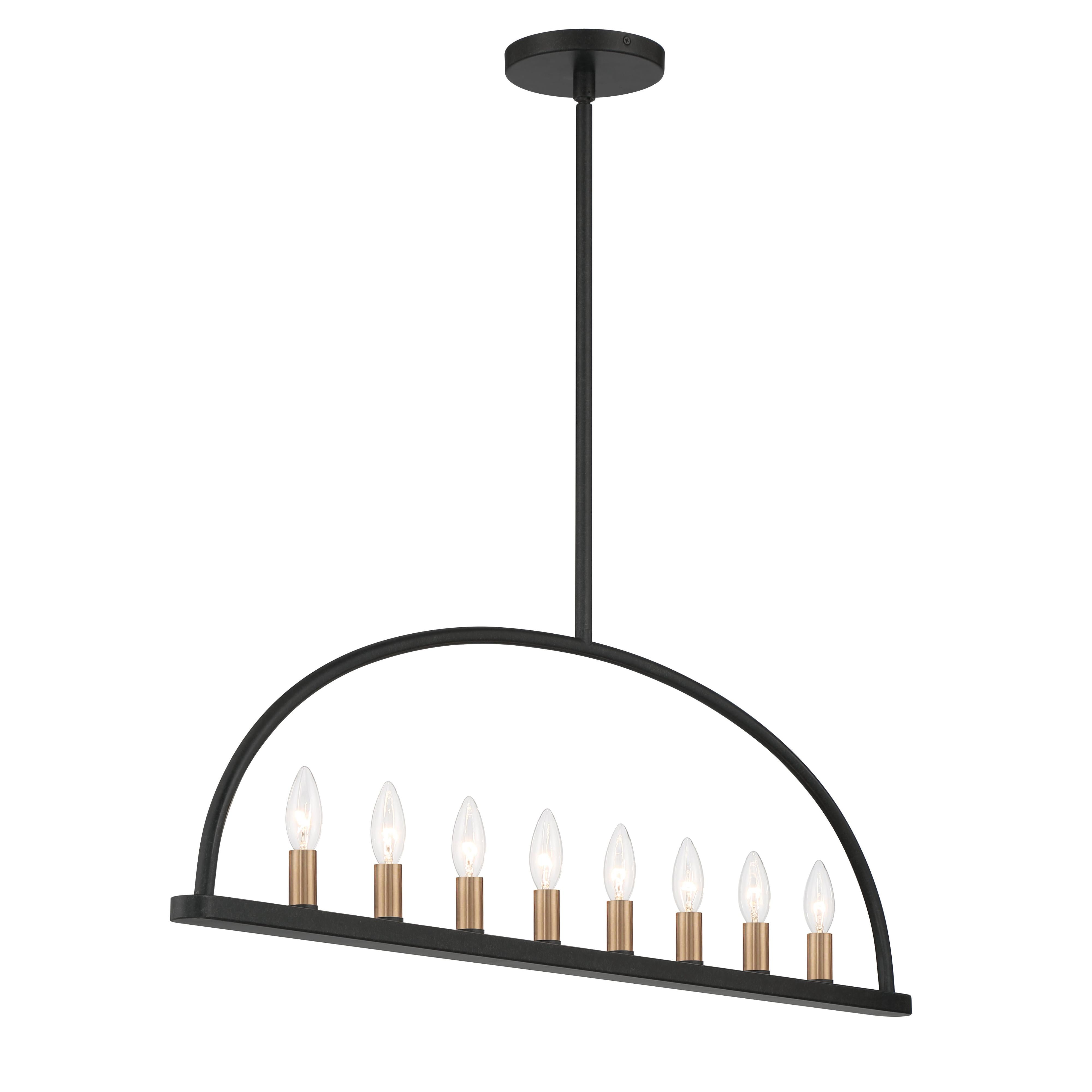 Crystorama Abbott ABB-3007-BK – 42 Inch – 8 Light – Chandelier – Black – Dry Rated