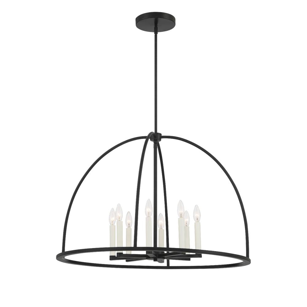 Crystorama ABBOTT ABB-3008-BK Chandelier Modern - Black