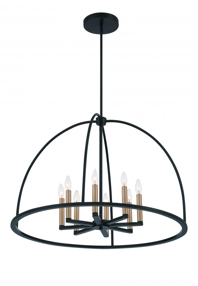 Crystorama ABBOTT ABB-3008-BK Chandelier Modern - Black