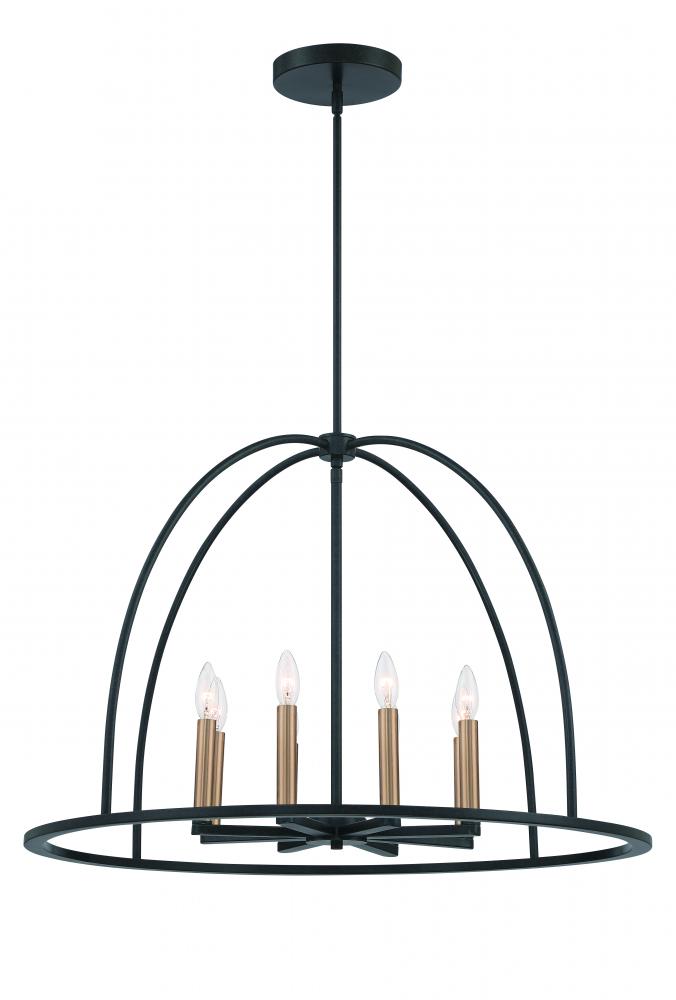 Crystorama ABBOTT ABB-3008-BK Chandelier Modern - Black