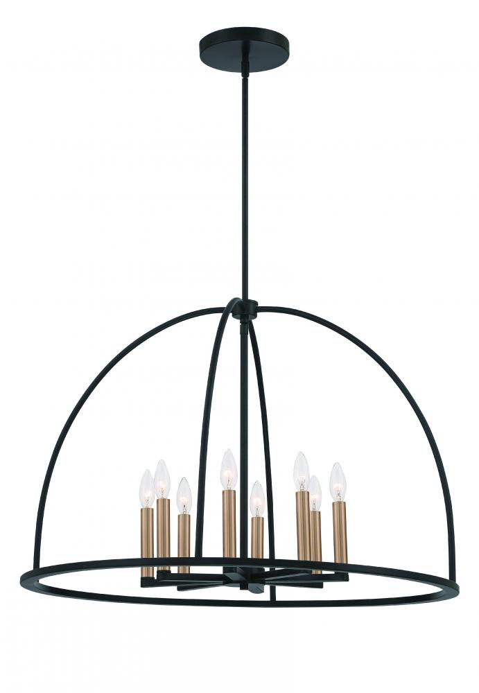 Crystorama ABBOTT ABB-3008-BK Chandelier Modern - Black