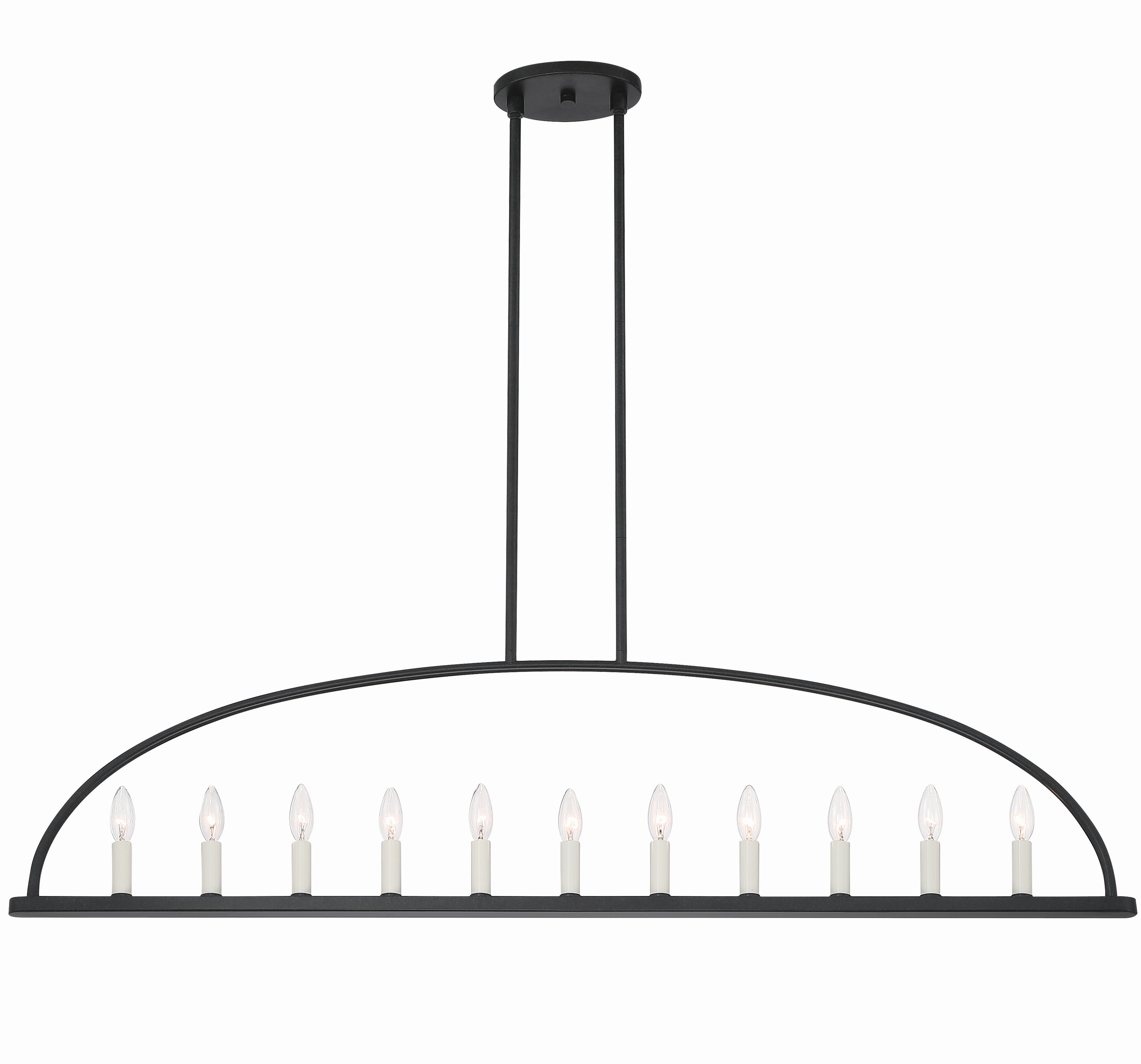 Crystorama Abbott ABB-3009-BK – 54 Inch – 11 Light – Chandelier – Black – Dry Rated