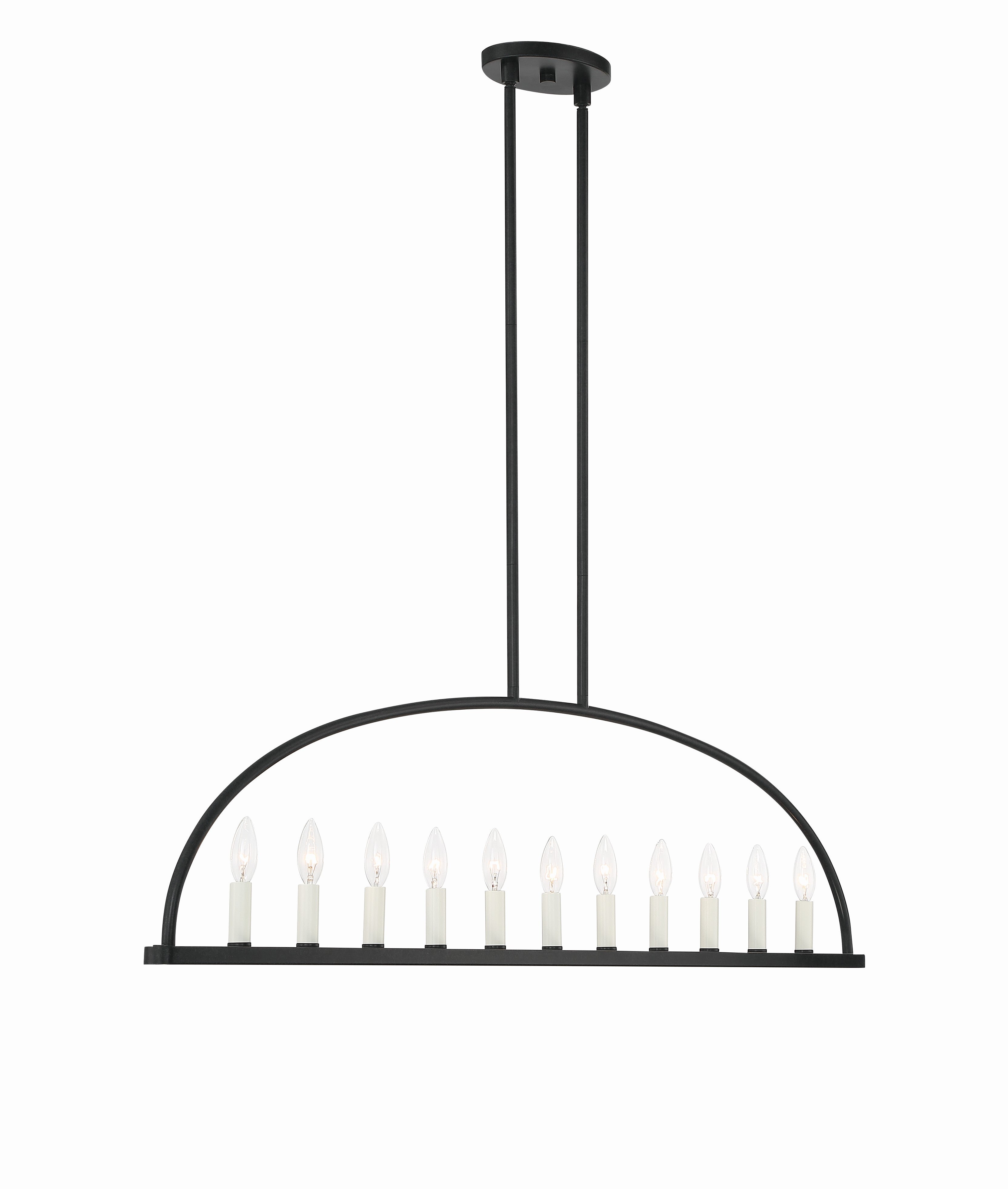 Crystorama Abbott ABB-3009-BK – 54 Inch – 11 Light – Chandelier – Black – Dry Rated