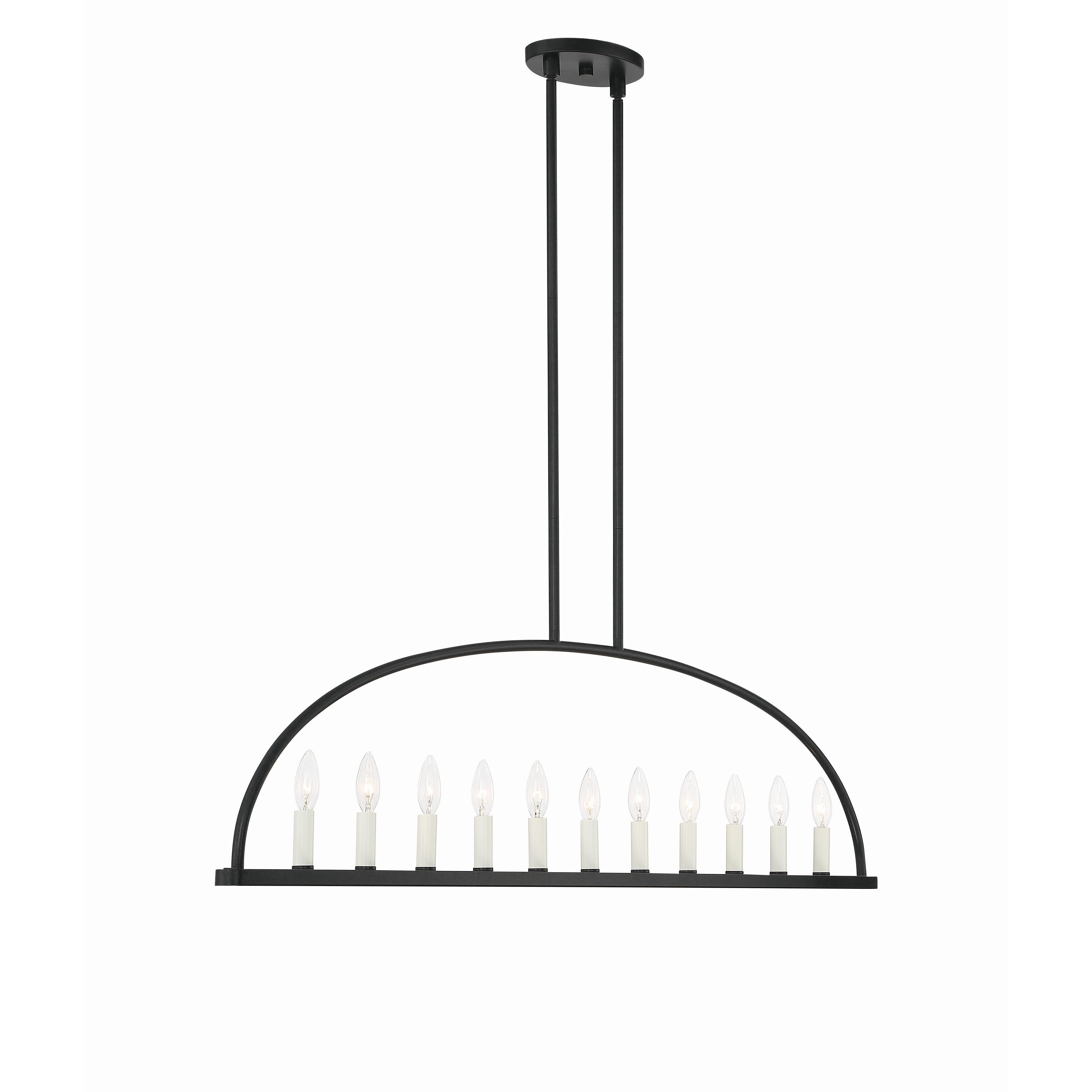 Crystorama Abbott ABB-3009-BK – 54 Inch – 11 Light – Chandelier – Black – Dry Rated