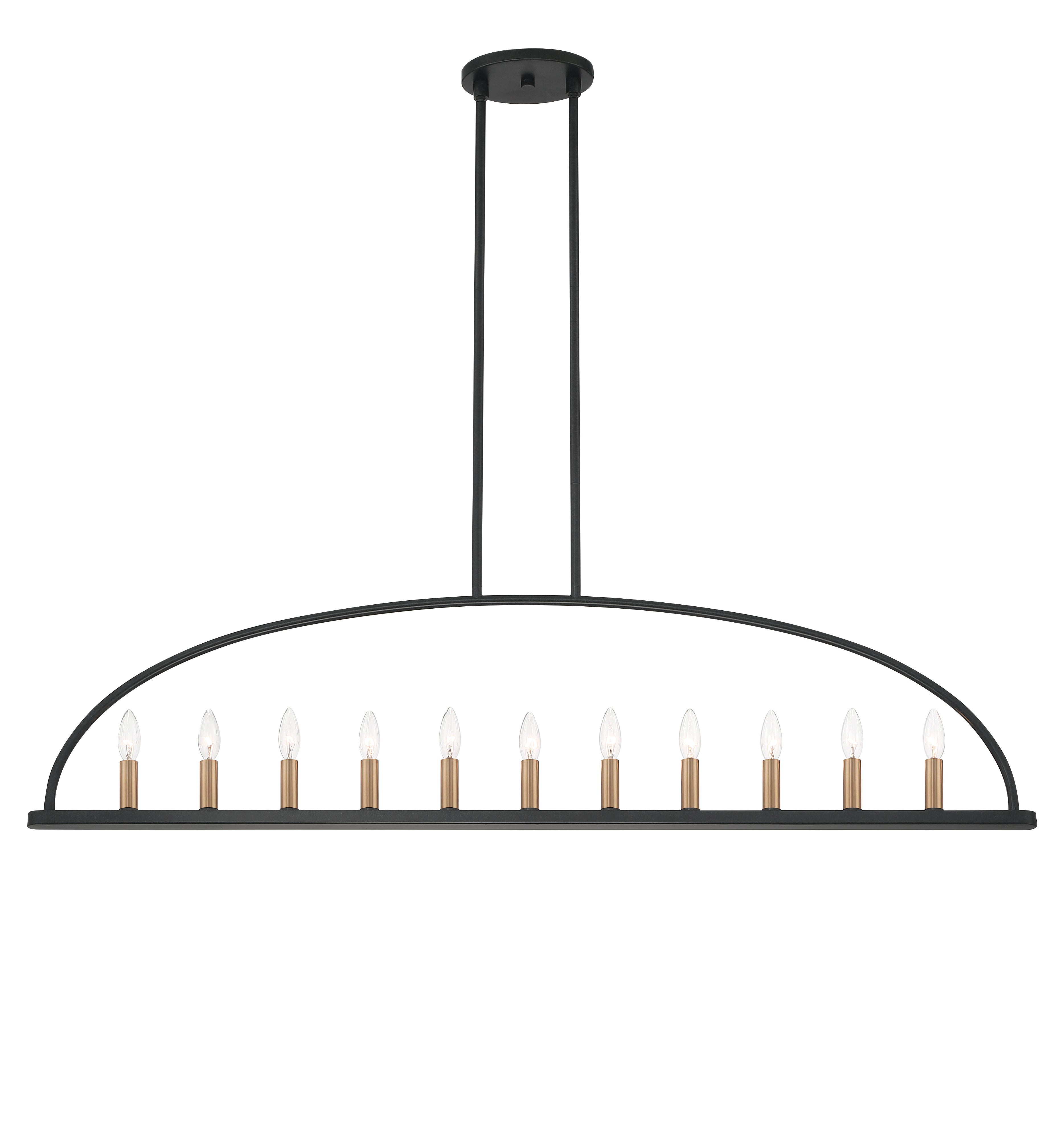 Crystorama Abbott ABB-3009-BK – 54 Inch – 11 Light – Chandelier – Black – Dry Rated