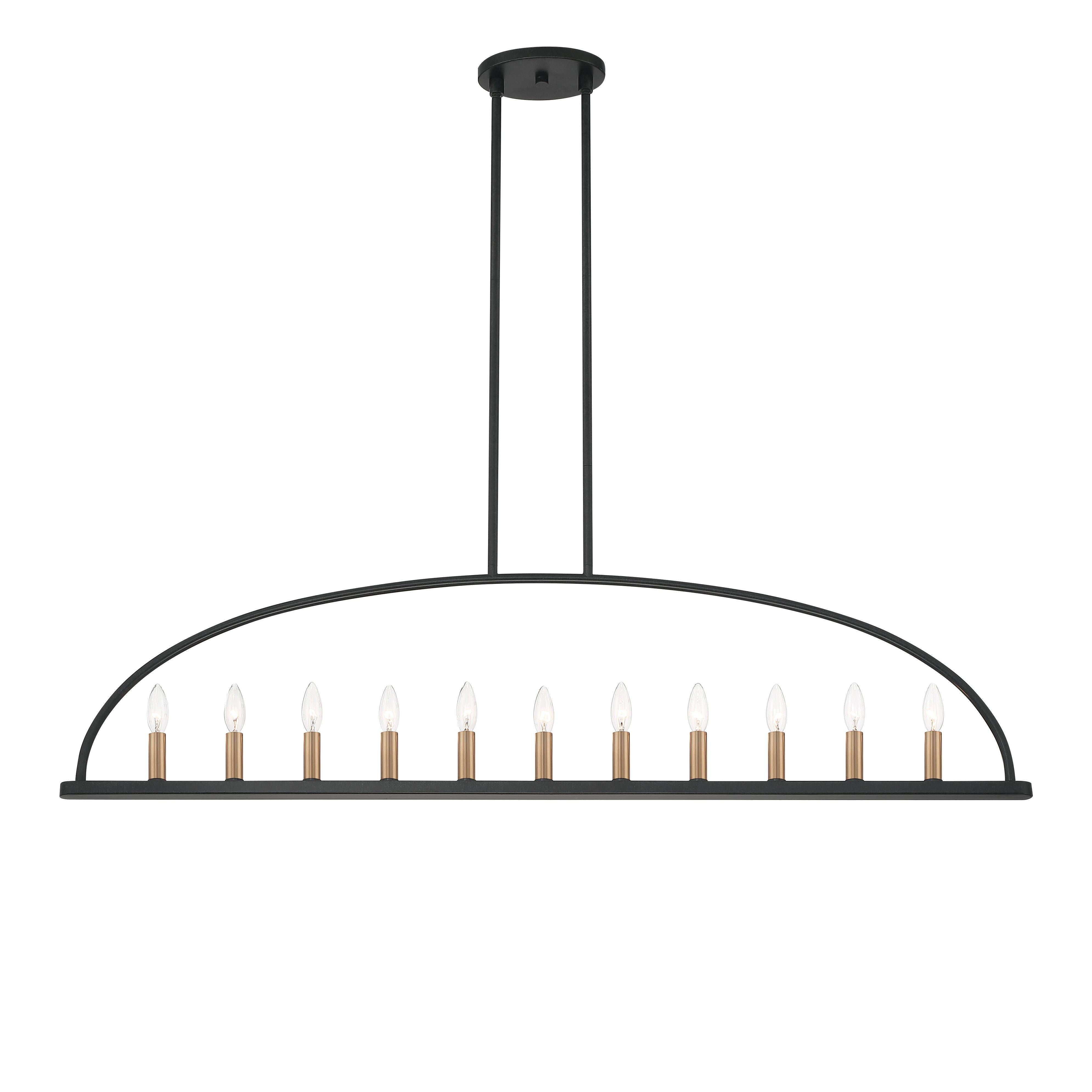 Crystorama Abbott ABB-3009-BK – 54 Inch – 11 Light – Chandelier – Black – Dry Rated