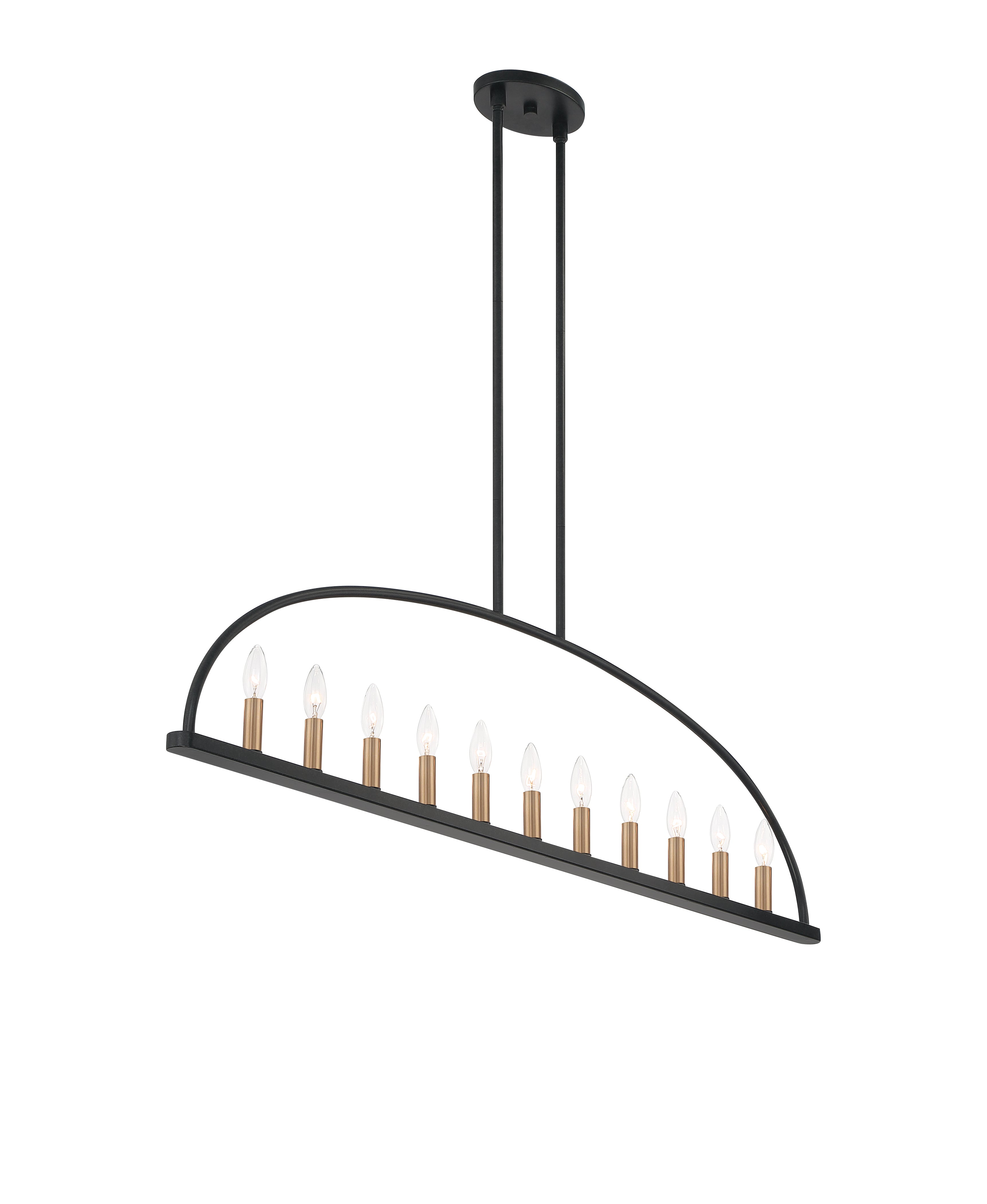 Crystorama Abbott ABB-3009-BK – 54 Inch – 11 Light – Chandelier – Black – Dry Rated