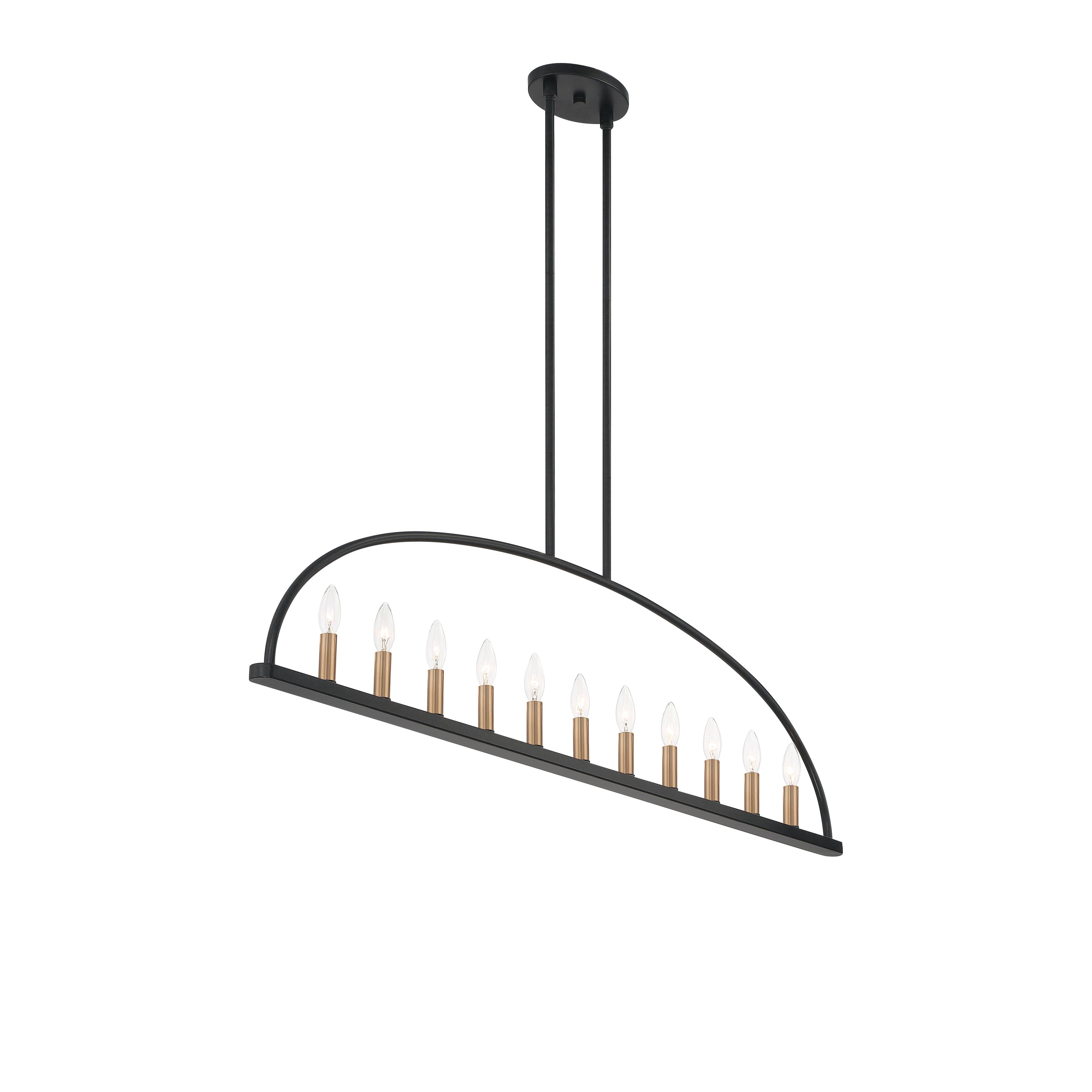 Crystorama Abbott ABB-3009-BK – 54 Inch – 11 Light – Chandelier – Black – Dry Rated