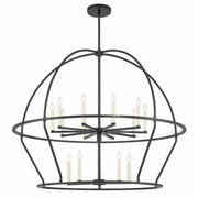 Crystorama Abbott ABB-3029-BK – 48 Inch – 15 Light – Chandelier – Black – Dry Rated