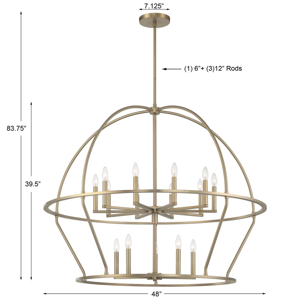 Crystorama ABBOTT ABB-3029-VG Chandelier Modern - Vibrant Gold