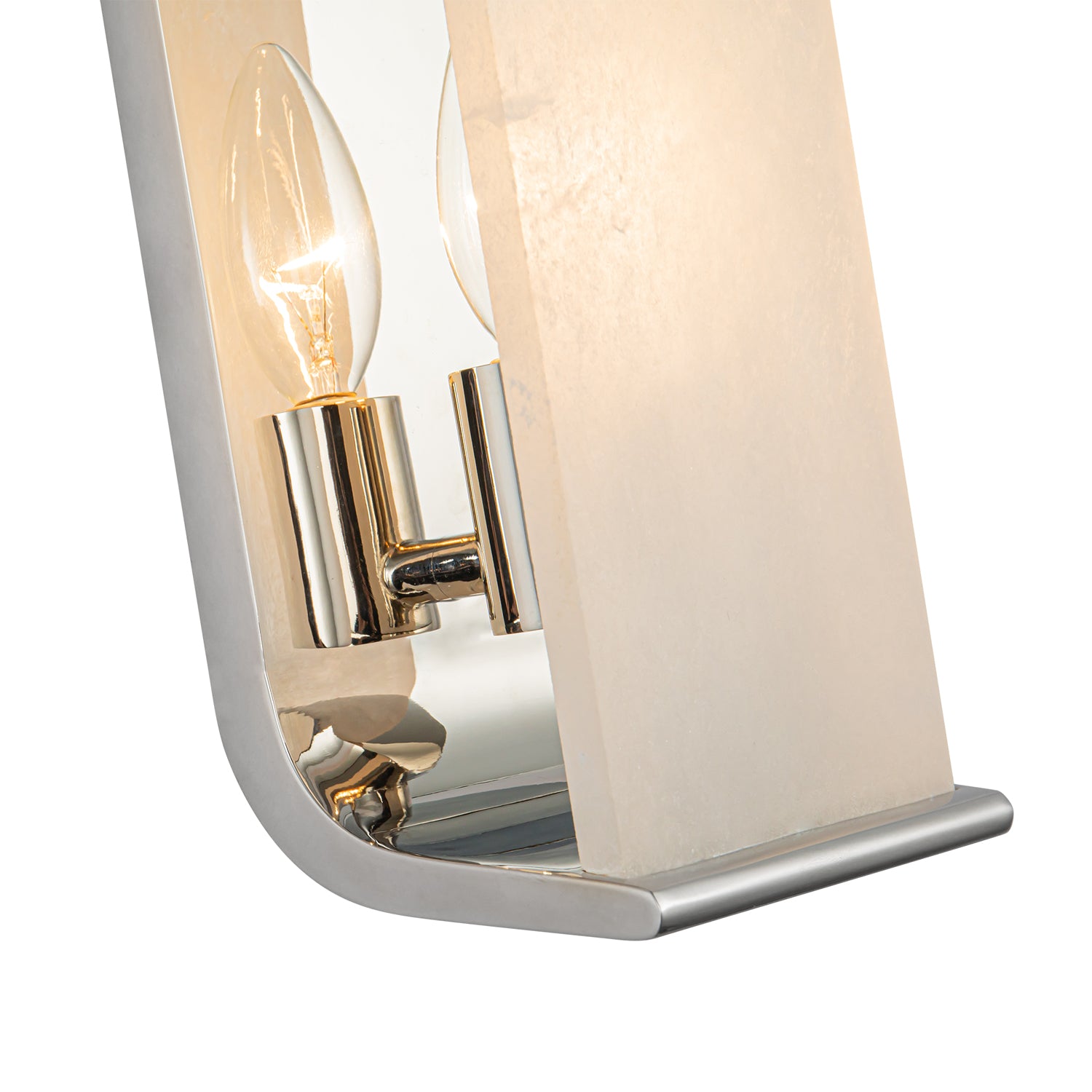 Abbott 10-in Polished Nickel/Alabaster 1 Light Wall/Vanity