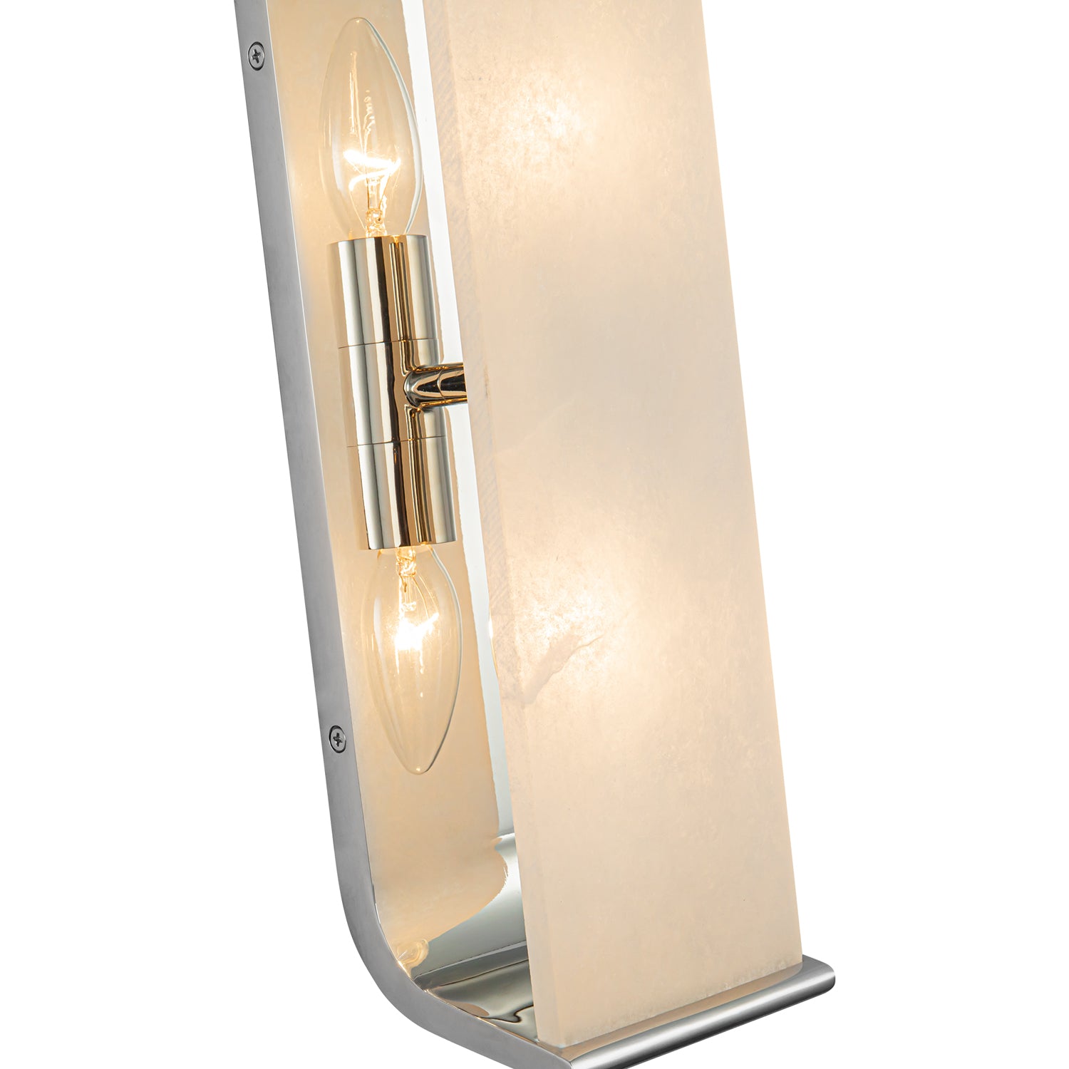 Abbott 15-in Polished Nickel/Alabaster 2 Lights Wall/Vanity