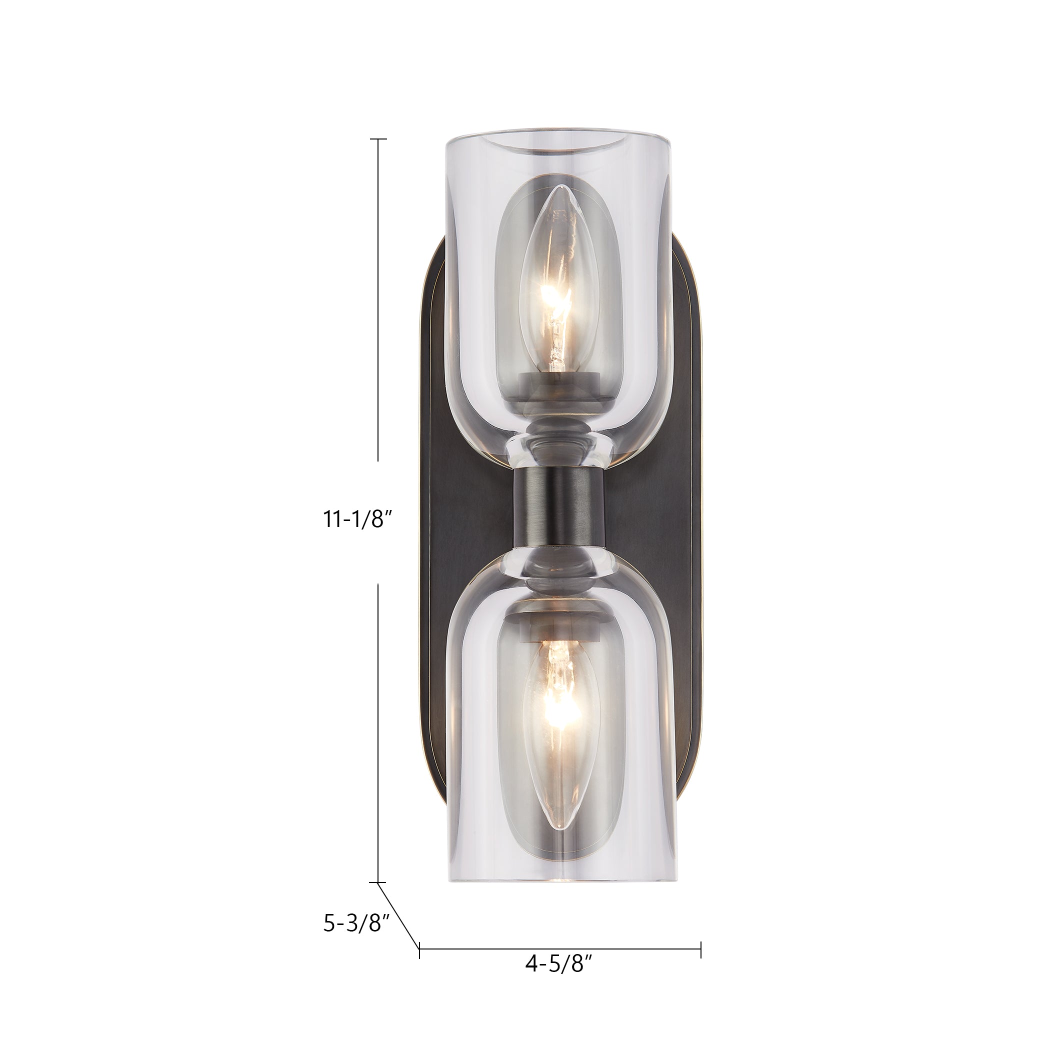 Abbott 15-in Polished Nickel/Alabaster 2 Lights Wall/Vanity