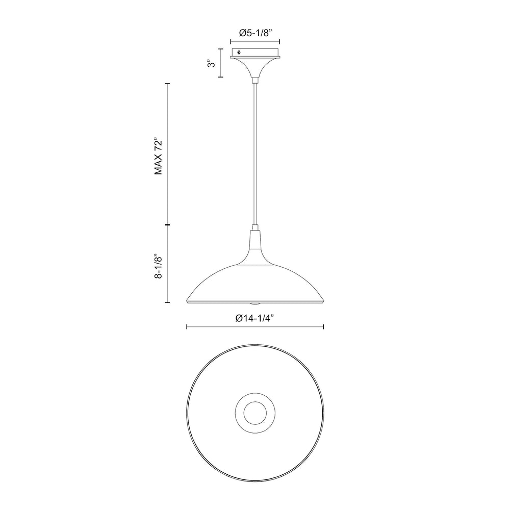 ALORA MOOD Lighting PD627914MB Pendant, 14-in, Matte Black