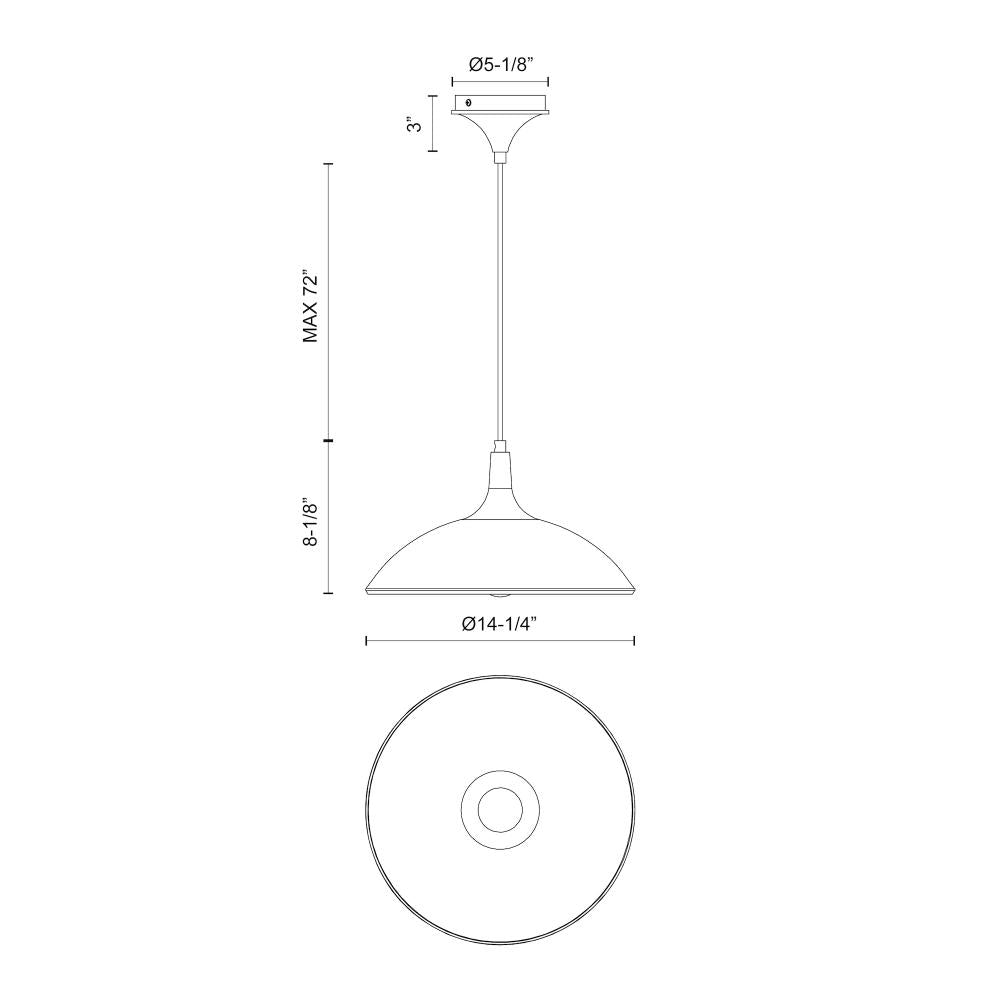 Alora Lighting ABEL PD627914MB Pendant Modern - Matte Black