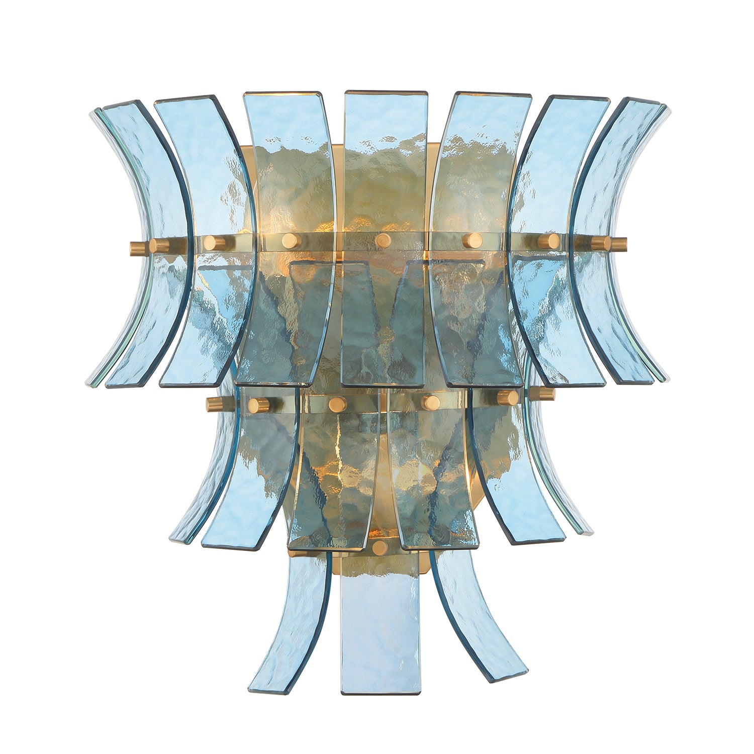 Crystorama Abigail ABI-2002-AG-BL – 15 Inch – 3 Light – Sconce – Aged Brass – Damp Rated