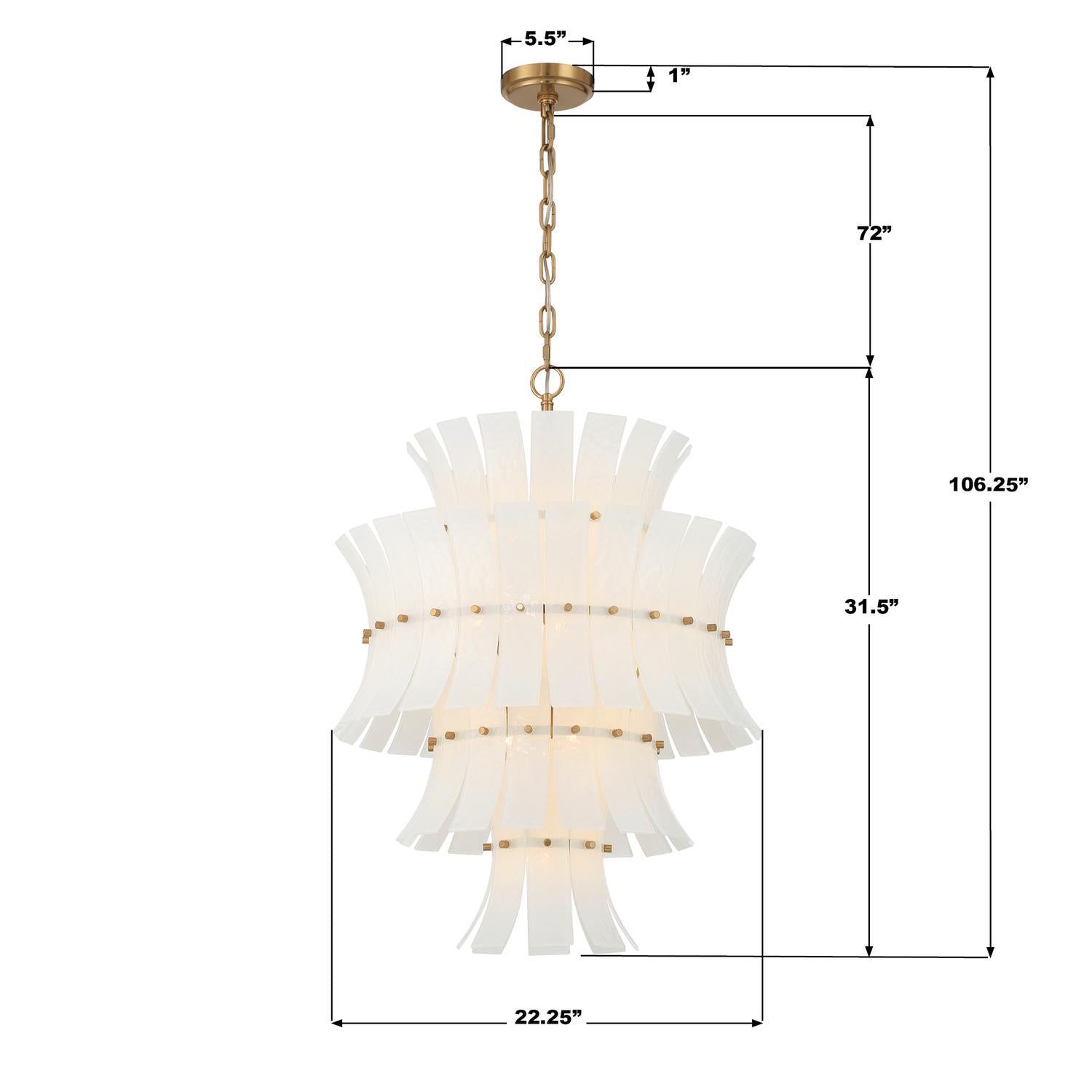 Crystorama Abigail ABI-2006-AG-WH – 22.25 Inch – 13 Light – Chandelier – Aged Brass – Dry Rated