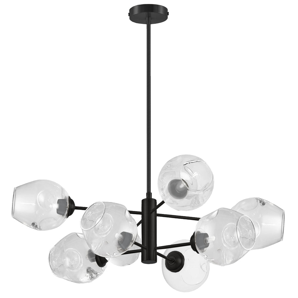 Dainolite ABII ABI-268P-MB-CLR Chandelier Transitional - Matte Black