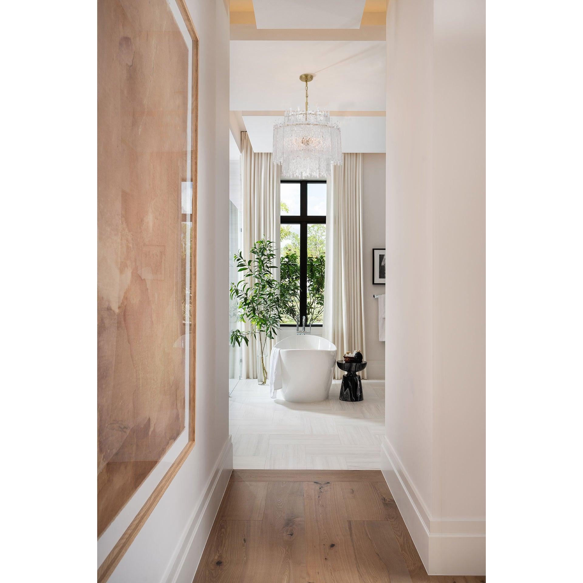 Crystorama Ackerly ACK-928-AG – 23.5 Inch – 8 Light – Chandelier – Aged Brass – Damp Rated