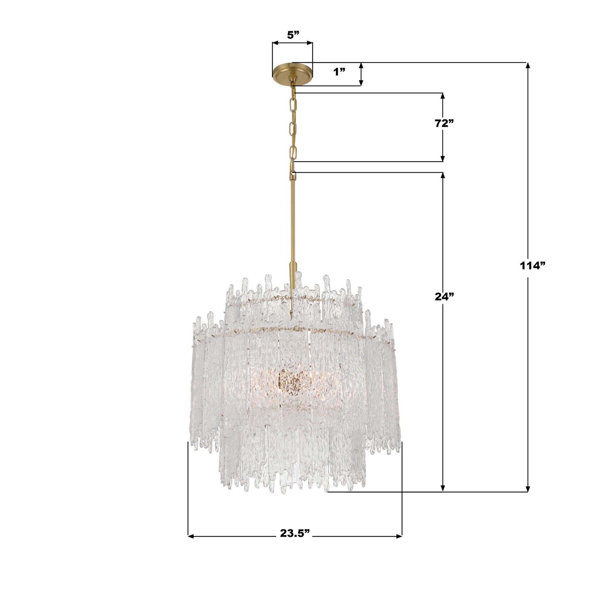 Crystorama Ackerly ACK-928-AG – 23.5 Inch – 8 Light – Chandelier – Aged Brass – Damp Rated