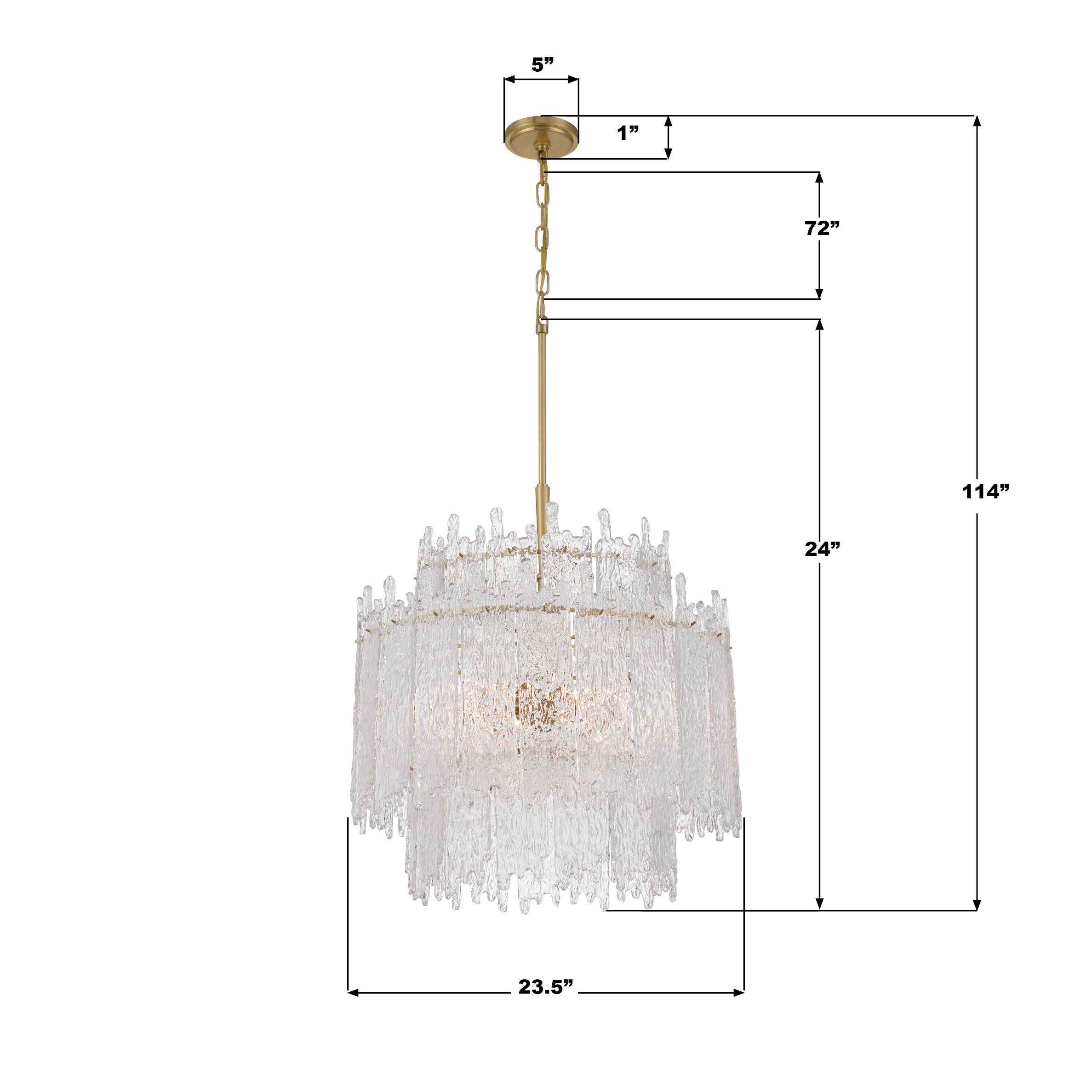 Crystorama Ackerly ACK-928-AG – 23.5 Inch – 8 Light – Chandelier – Aged Brass – Damp Rated