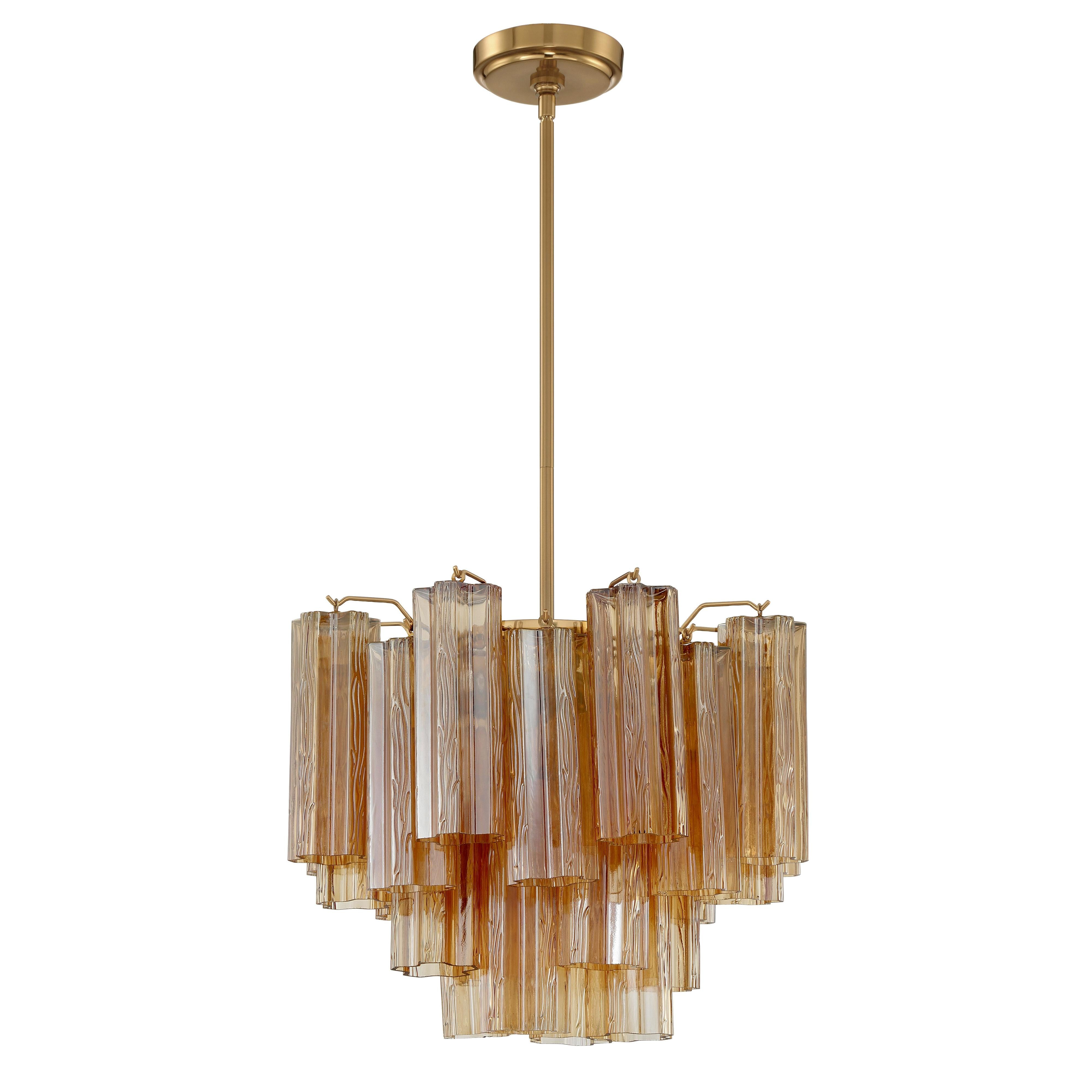 Crystorama Addis ADD-300-AG-AM – 17.75 Inch – 4 Light – Chandelier – Aged Brass – Dry Rated