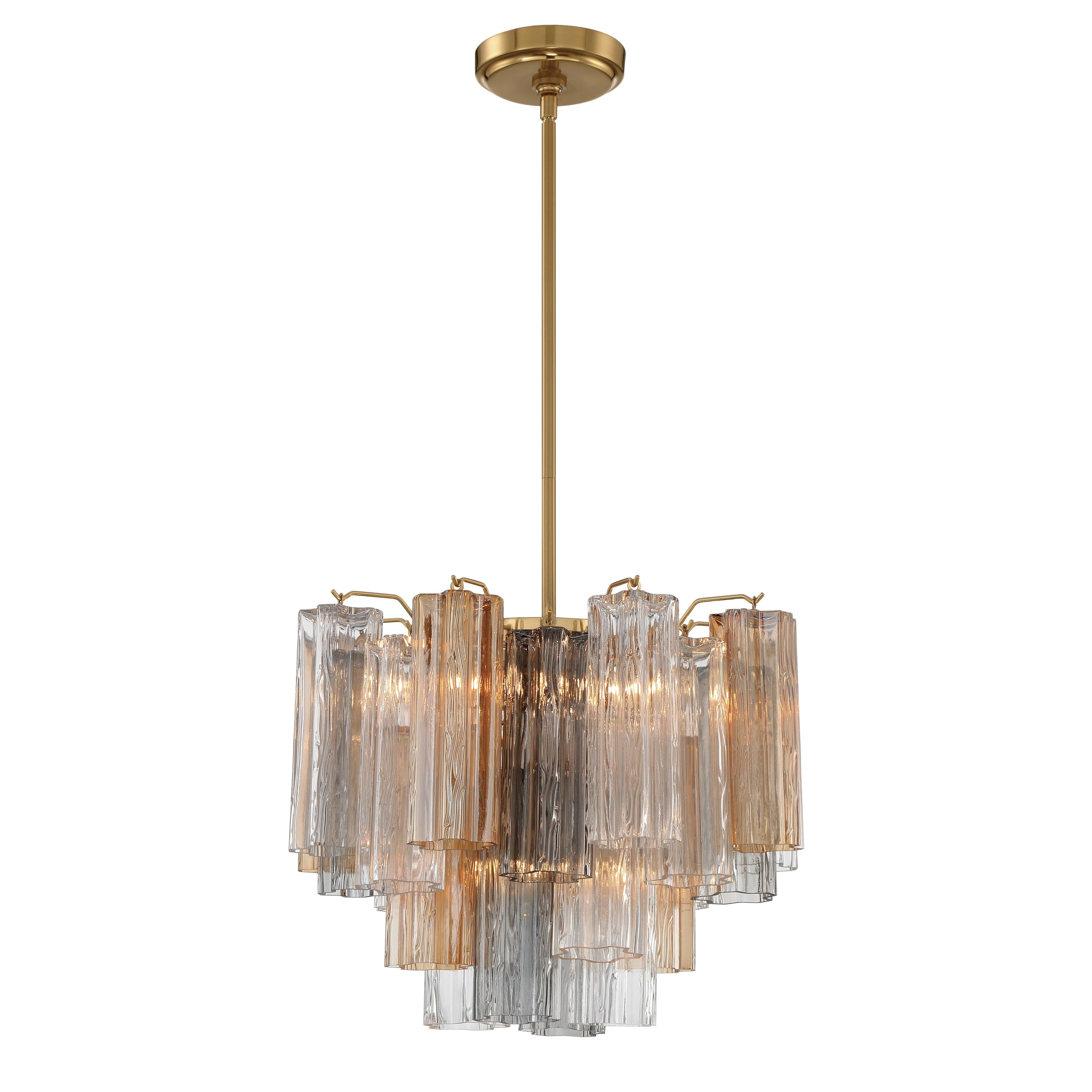 Crystorama Addis ADD-300-AG-AU – 17.75 Inch – 4 Light – Chandelier – Aged Brass – Dry Rated