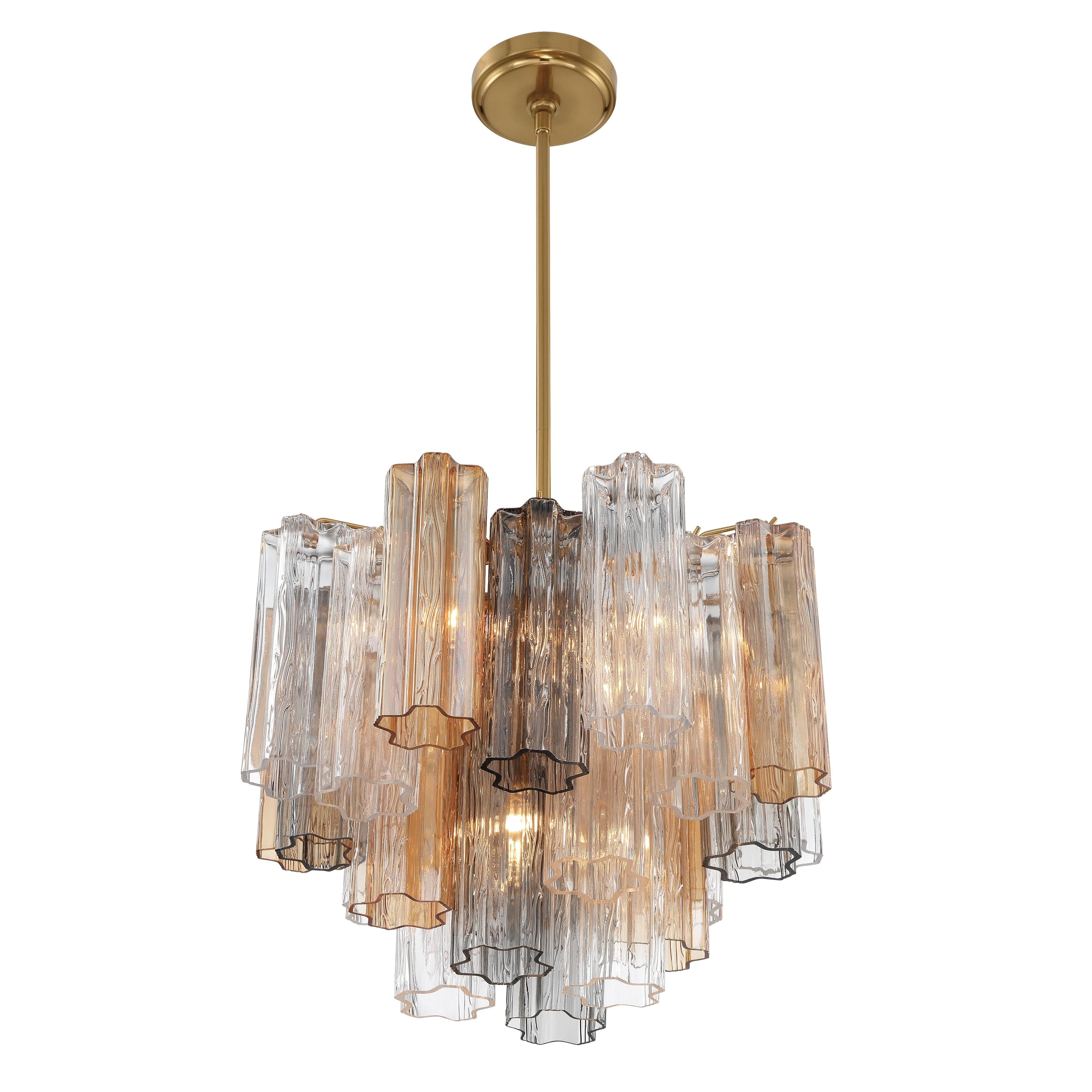 Crystorama Addis ADD-300-AG-AU – 17.75 Inch – 4 Light – Chandelier – Aged Brass – Dry Rated