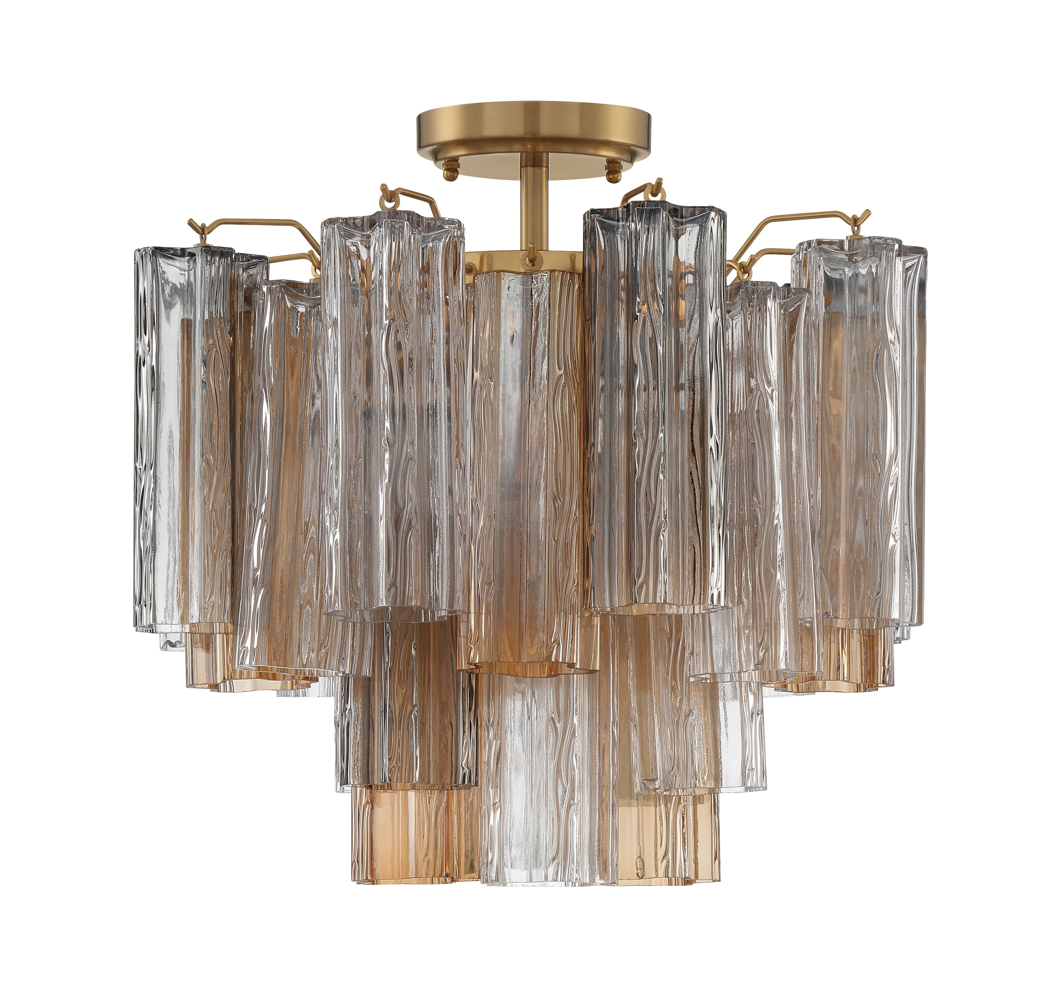 Crystorama Addis ADD-300-AG-AU_CEILING – 17.75 Inch – 4 Light – Semi Flush Mount Light – Aged Brass – Dry Rated