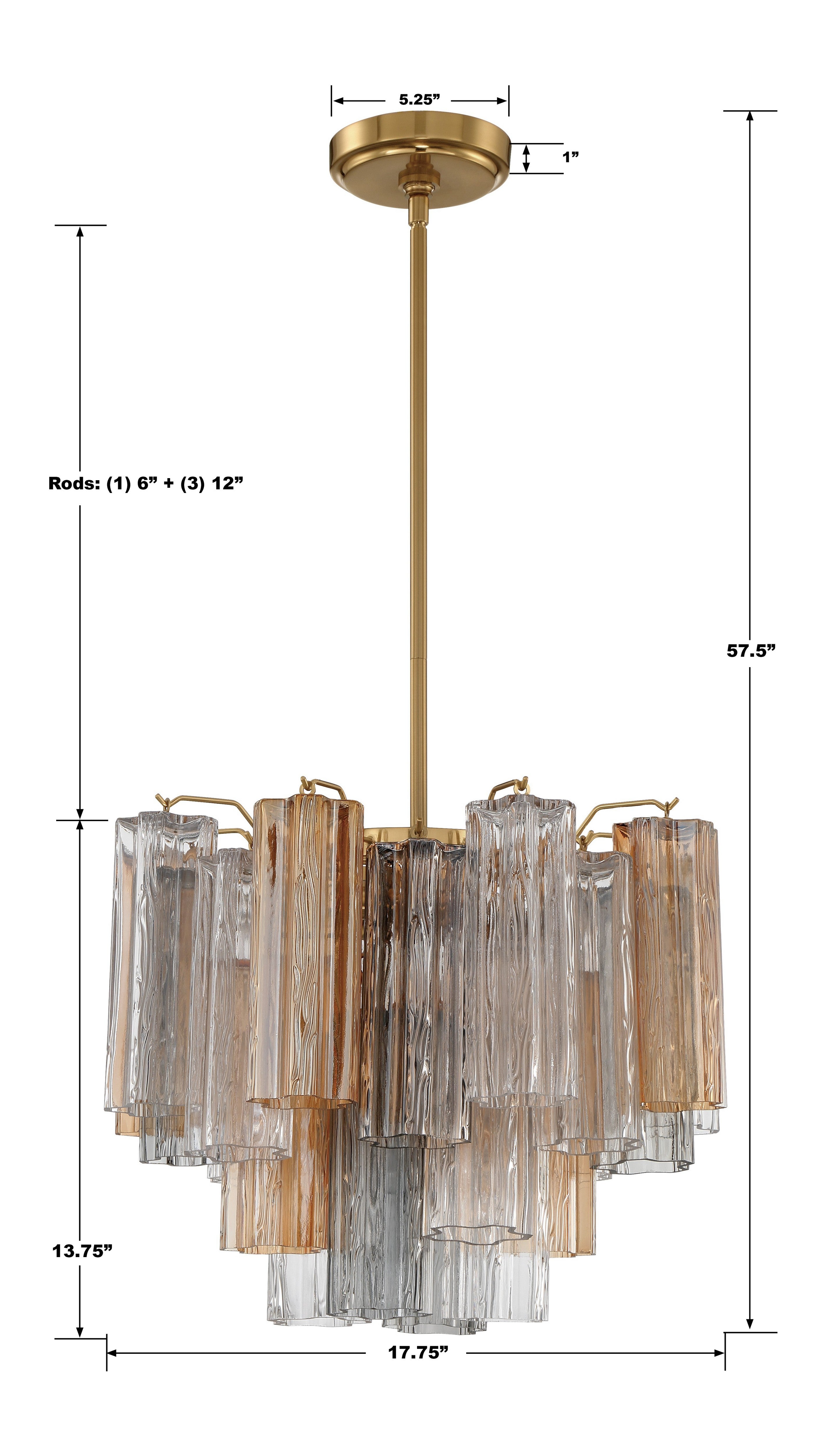 Crystorama Addis ADD-300-AG-AU – 17.75 Inch – 4 Light – Chandelier – Aged Brass – Dry Rated