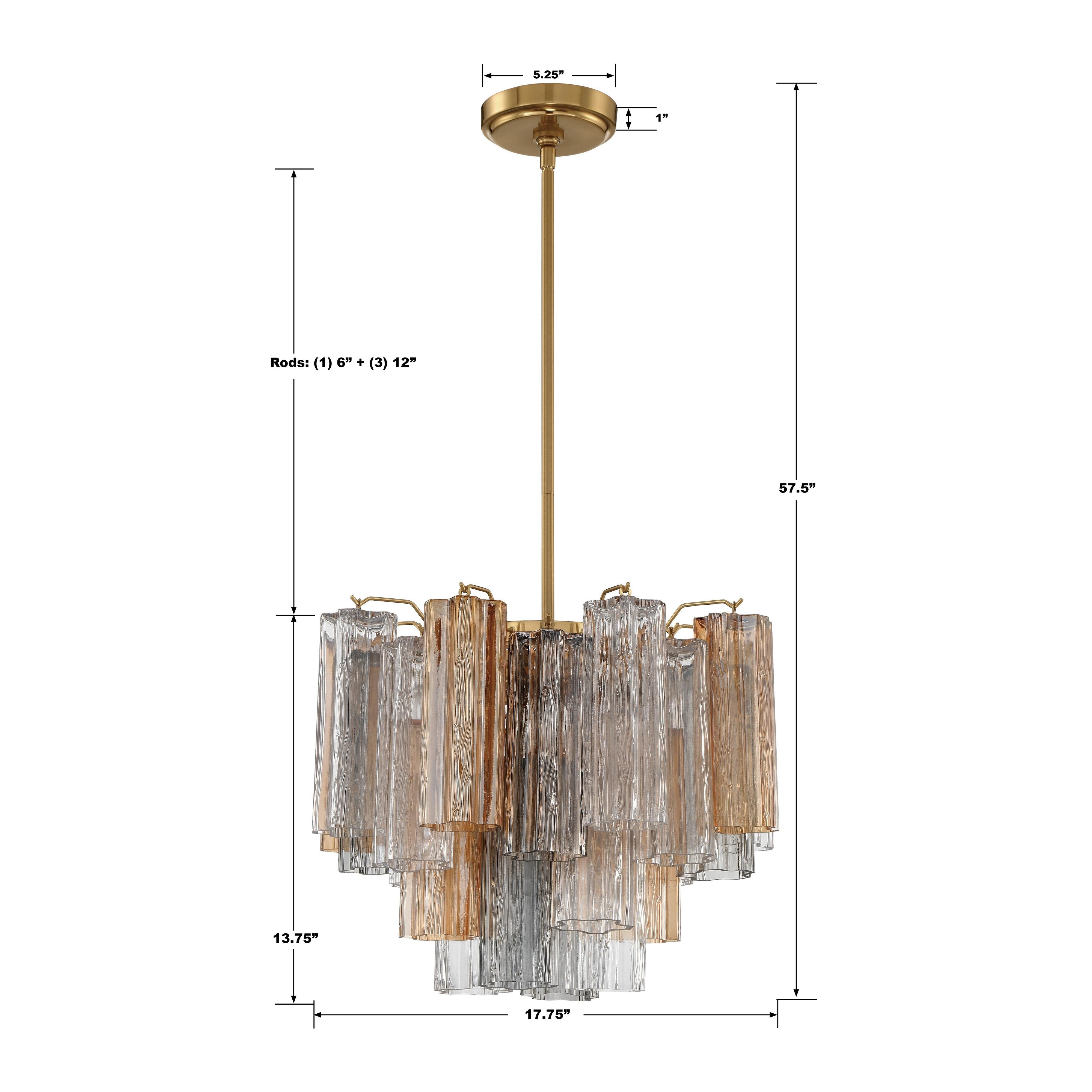 Crystorama Addis ADD-300-AG-AU – 17.75 Inch – 4 Light – Chandelier – Aged Brass – Dry Rated