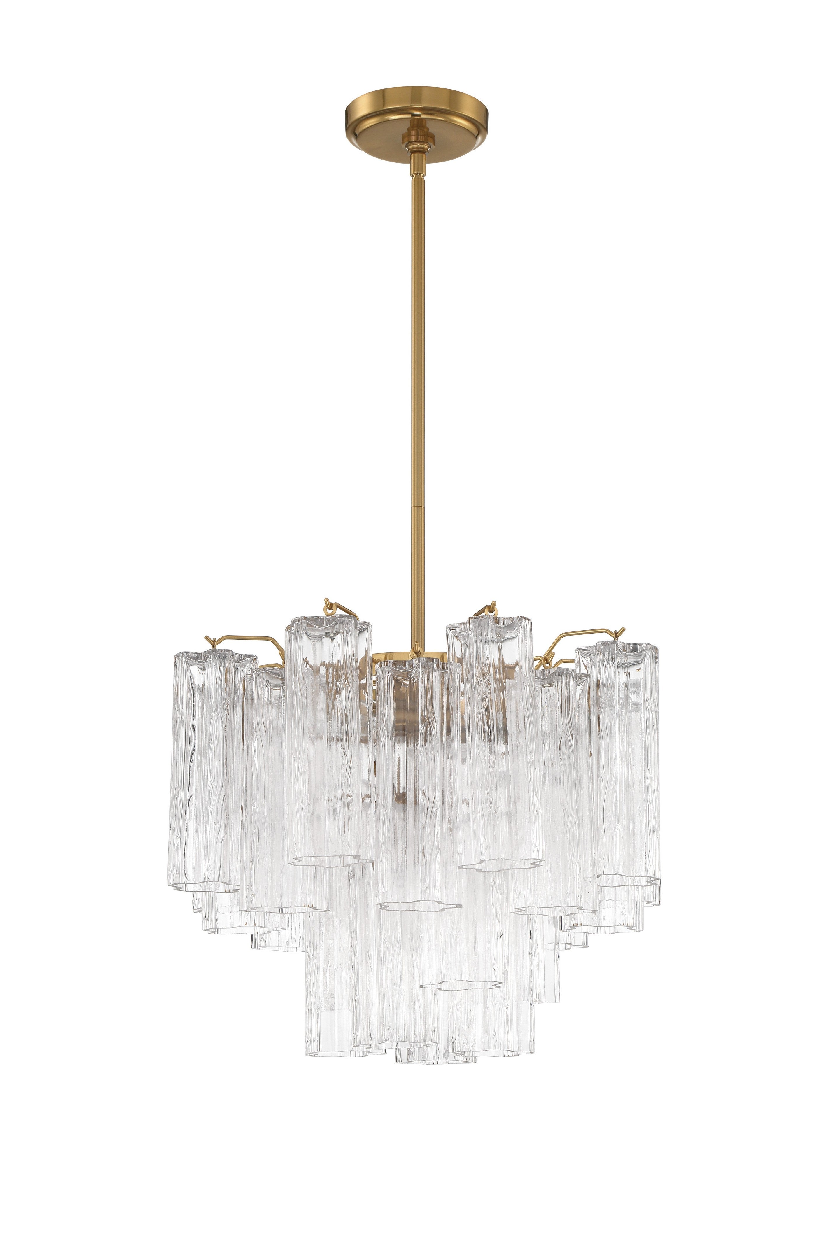Crystorama Addis ADD-300-AG-CL – 17.75 Inch – 4 Light – Chandelier – Aged Brass – Dry Rated
