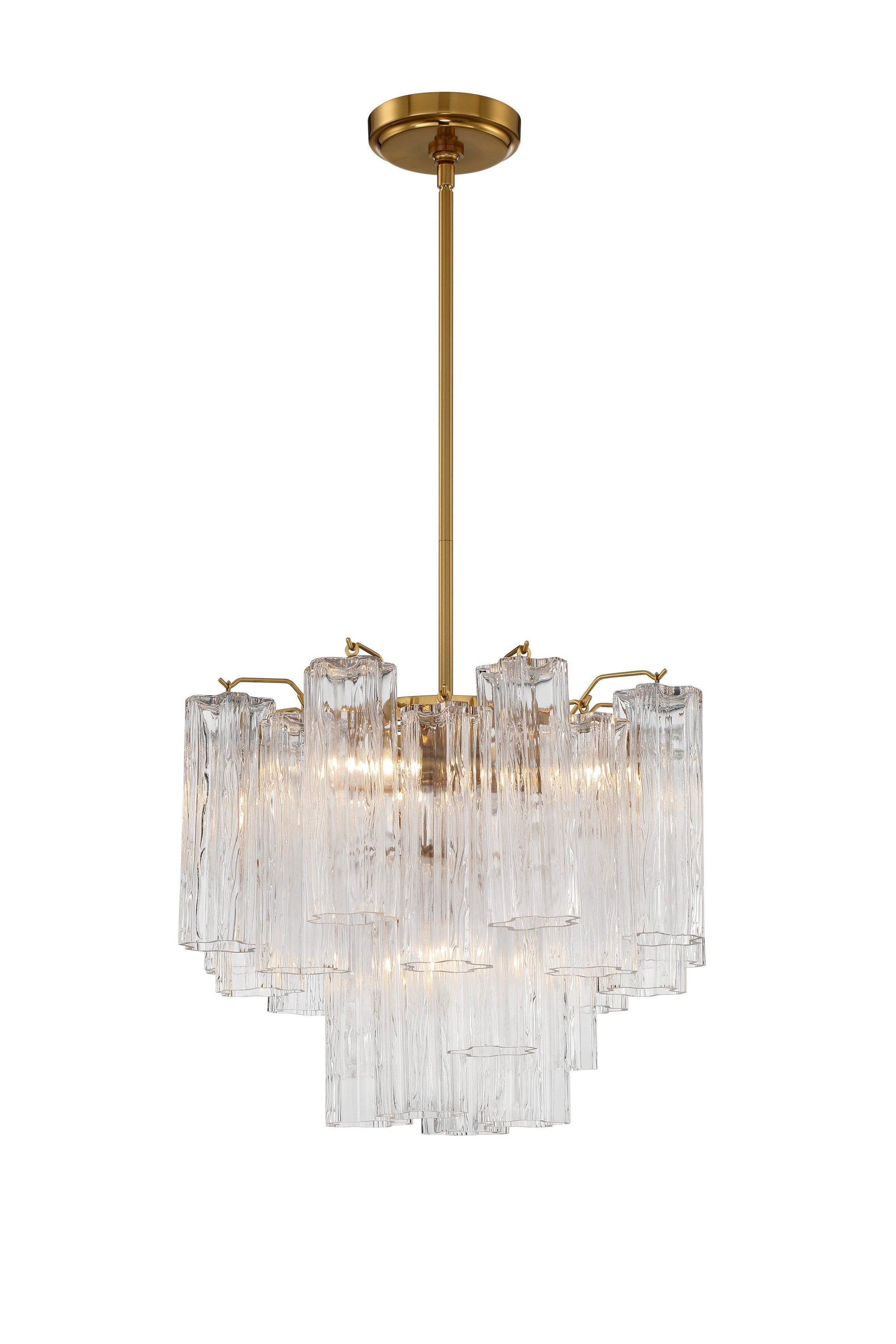 Crystorama Addis ADD-300-AG-CL – 17.75 Inch – 4 Light – Chandelier – Aged Brass – Dry Rated