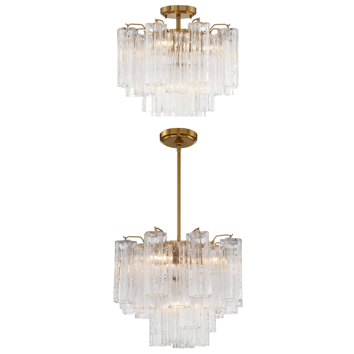 Crystorama Addis ADD-300-AG-CL – 17.75 Inch – 4 Light – Chandelier – Aged Brass – Dry Rated
