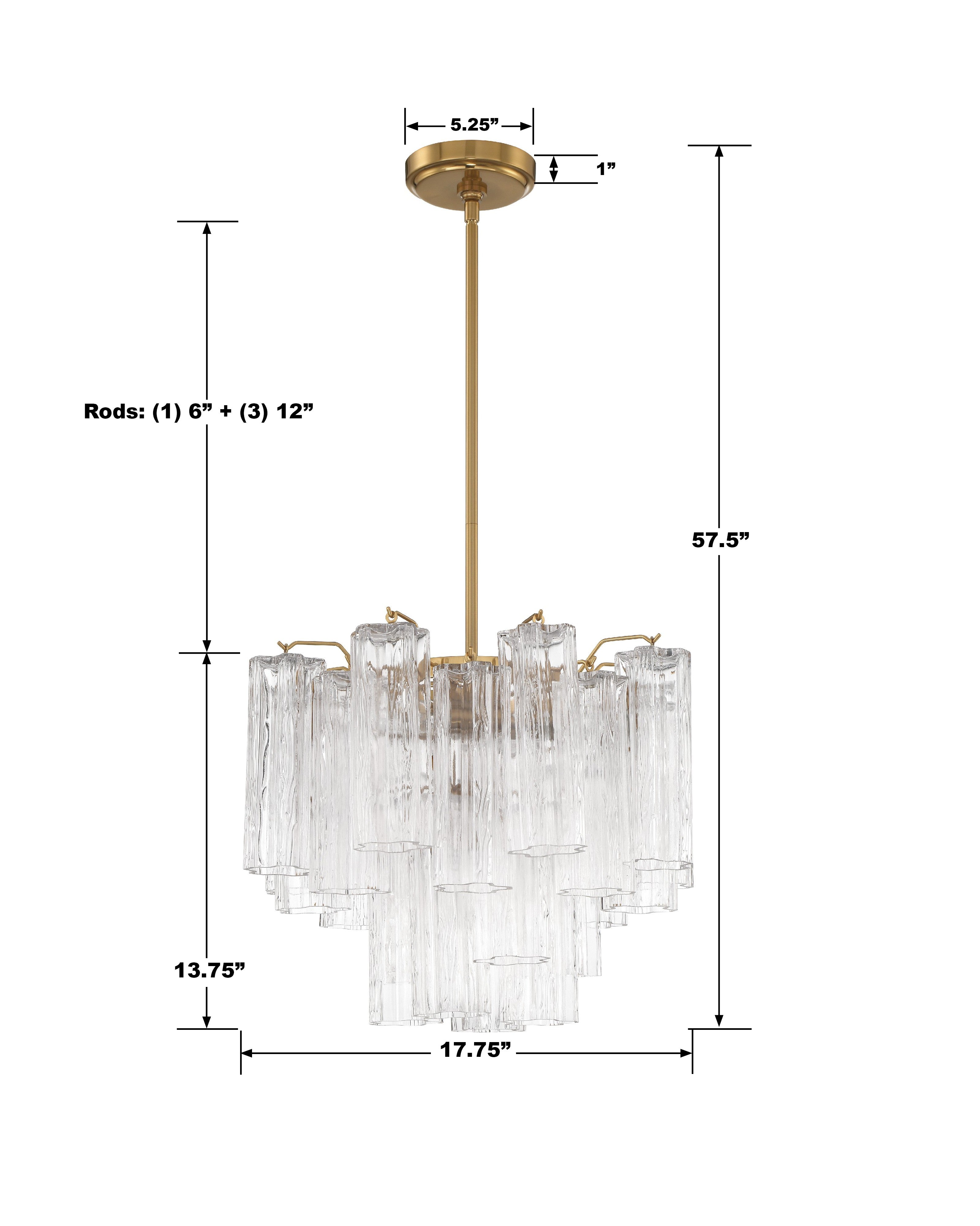 Crystorama Addis ADD-300-AG-CL – 17.75 Inch – 4 Light – Chandelier – Aged Brass – Dry Rated