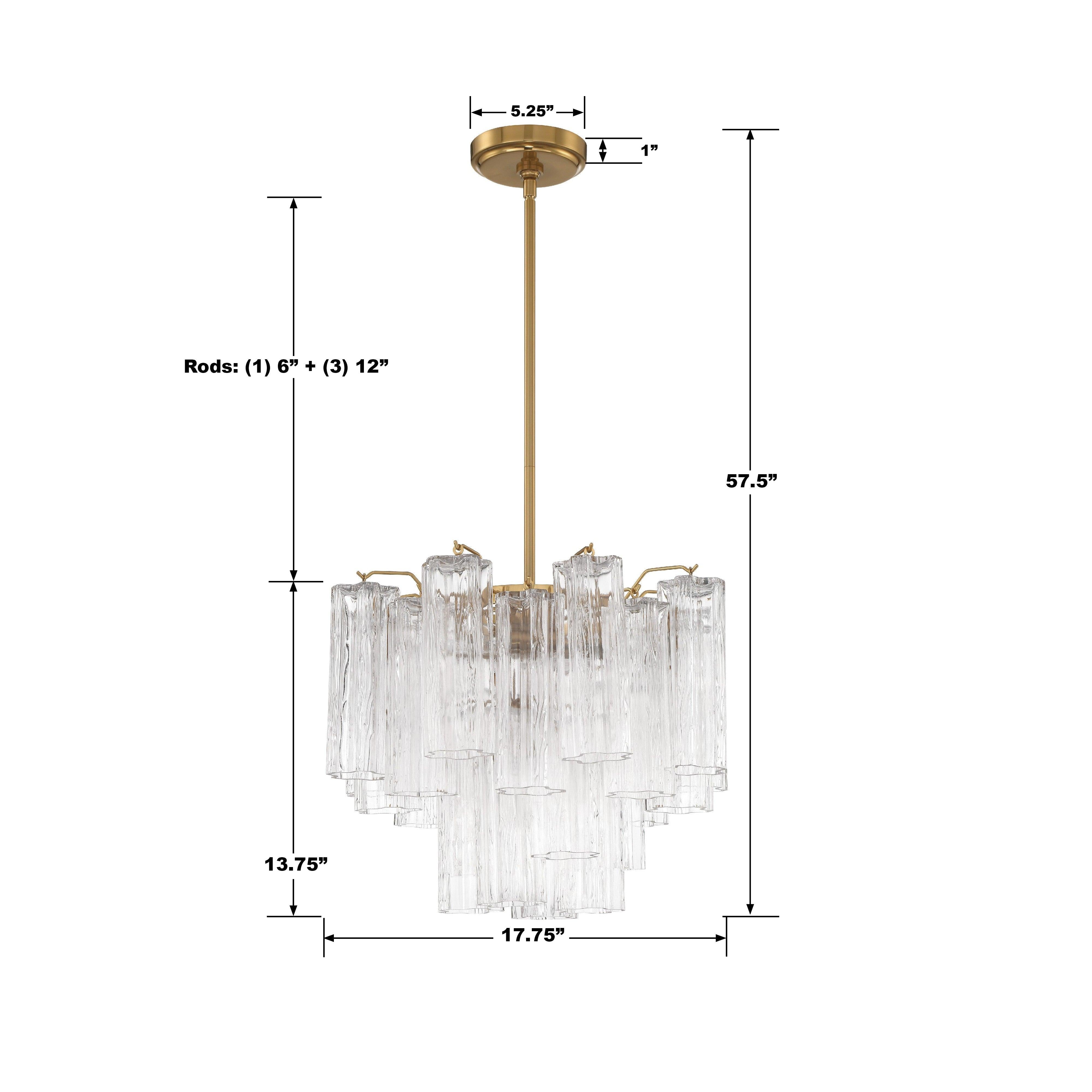 Crystorama Addis ADD-300-AG-CL – 17.75 Inch – 4 Light – Chandelier – Aged Brass – Dry Rated