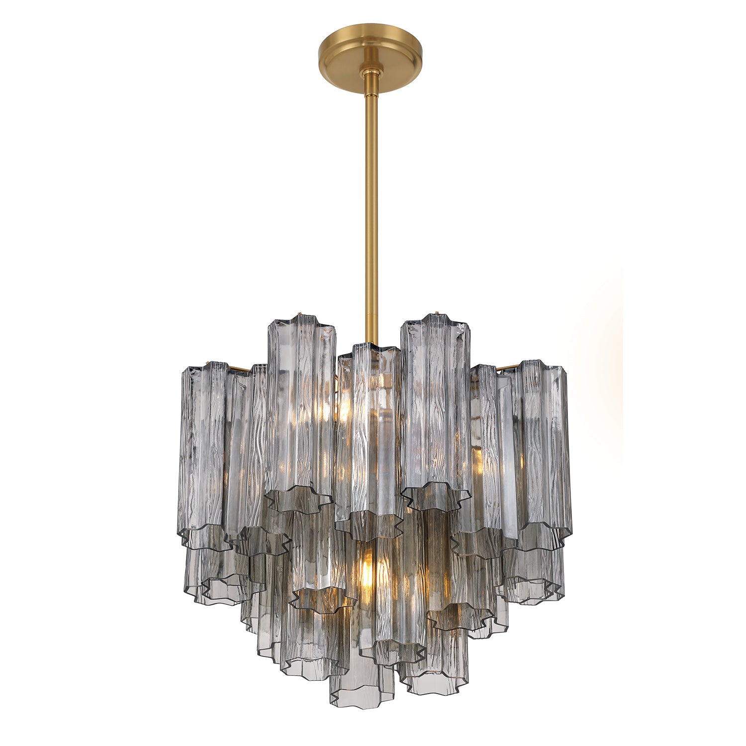Crystorama Addis ADD-300-AG-SM – 17.75 Inch – 4 Light – Chandelier – Aged Brass – Dry Rated