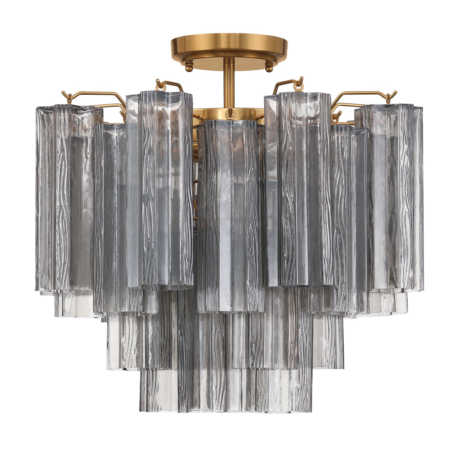 Crystorama Addis ADD-300-AG-SM_CEILING – 17.75 Inch – 4 Light – Semi Flush Mount Light – Aged Brass – Dry Rated