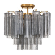 Crystorama Addis ADD-300-AG-SM_CEILING – 17.75 Inch – 4 Light – Semi Flush Mount Light – Aged Brass – Dry Rated